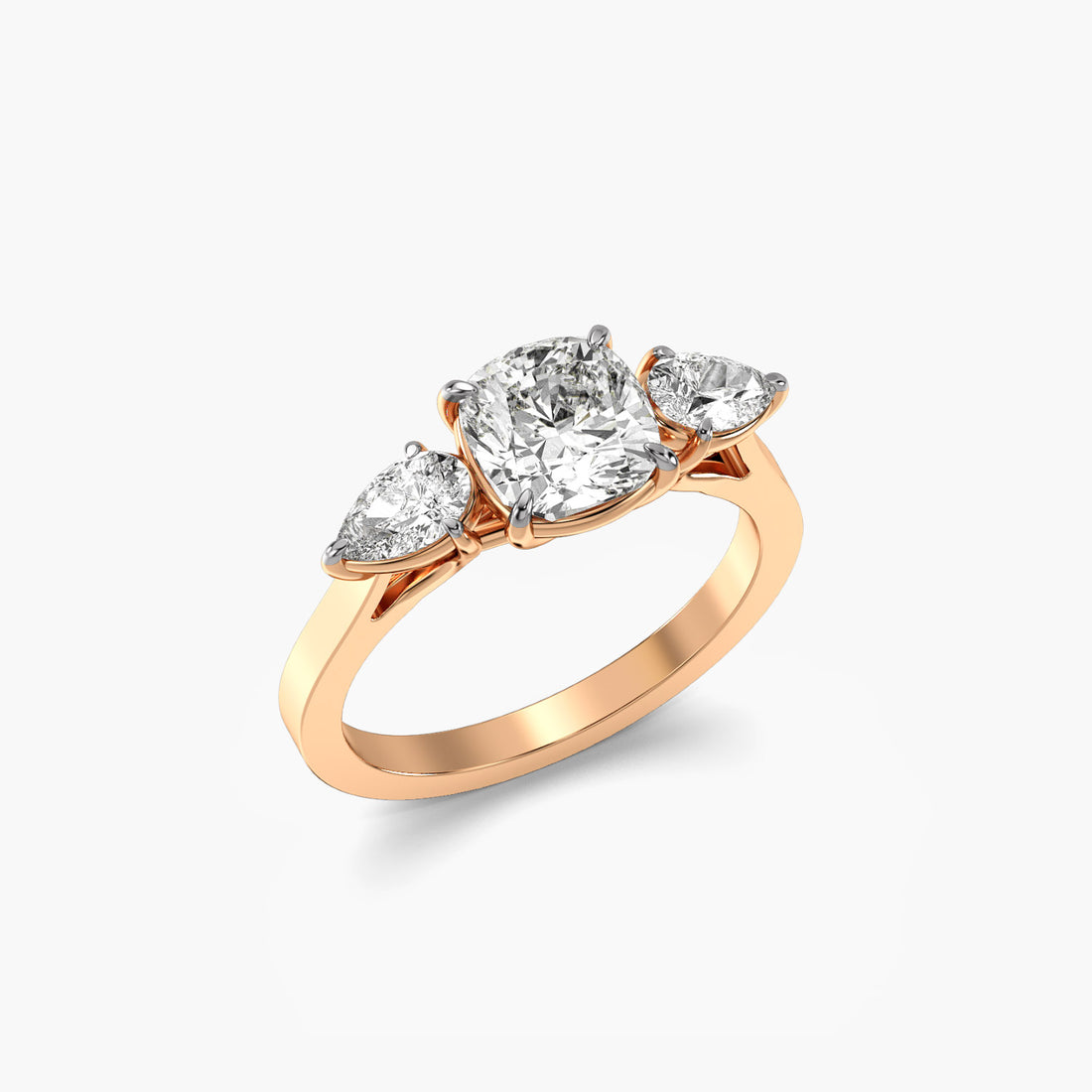 Royal Tranquility - 3D View in Rose Gold - Diamond Ring by Moena