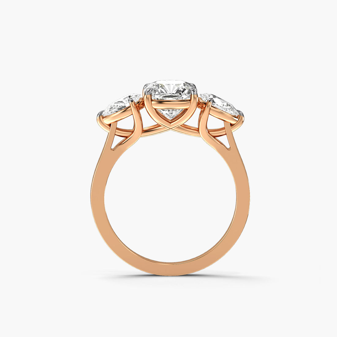 Royal Tranquility - Front View in Rose Gold - Diamond Ring by Moena