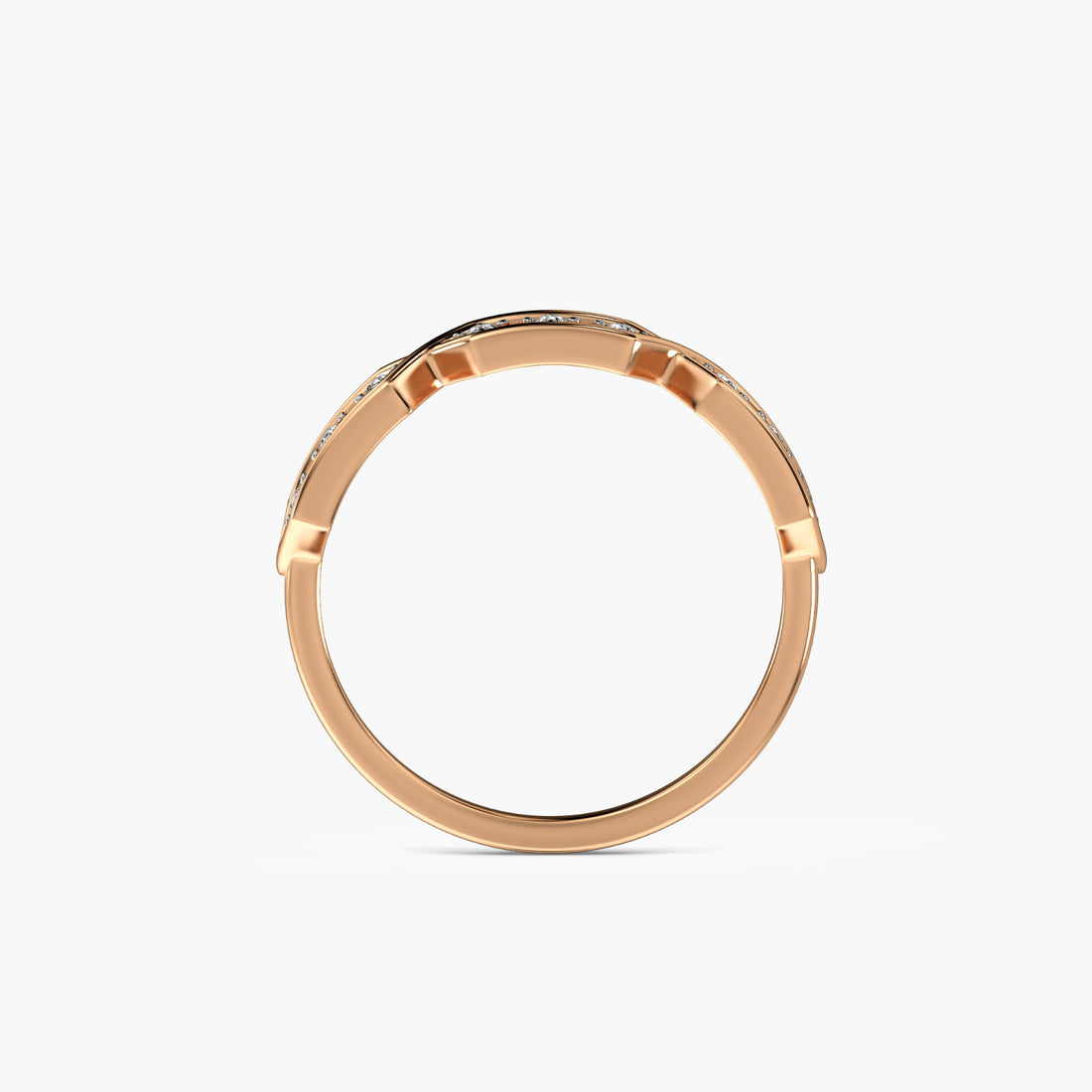 Ember Echo - Front View in Rose Gold - Diamond Ring by Moena