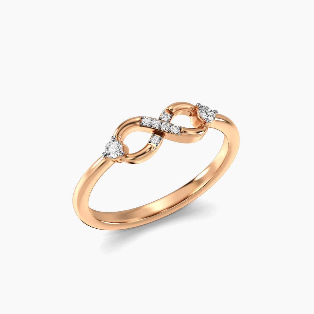 Infinity Spark Ring - 3D View in Rose Gold - Diamond Ring by Moena