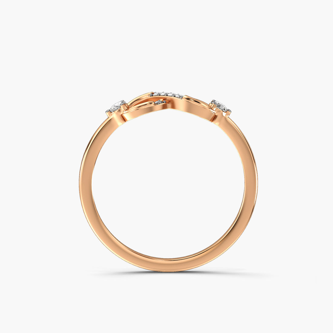 Infinity Spark Ring - Front View in Rose Gold - Diamond Ring by Moena