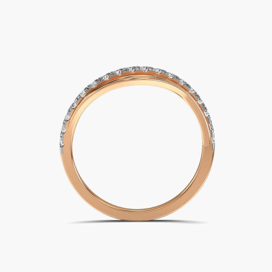 Twisted Elegance Ring - Front View in Rose Gold - Diamond Ring by Moena