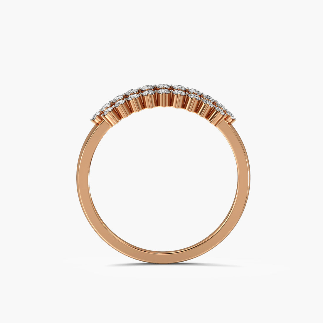 Celestial Cascade - Front View in Rose Gold - Diamond Ring by Moena