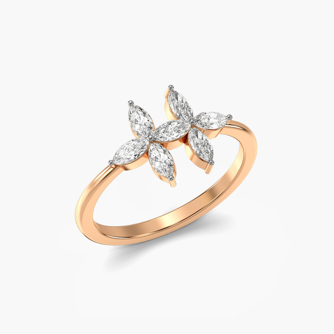 Celestial Seven - 3D View in Rose Gold - Diamond Ring by Moena