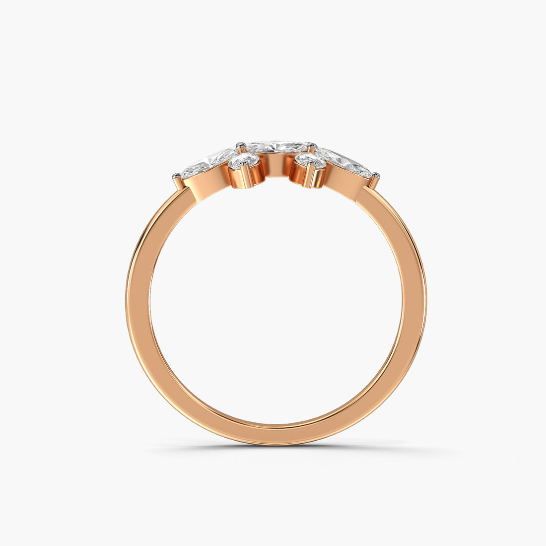 Celestial Seven - Front View in Rose Gold - Diamond Ring by Moena