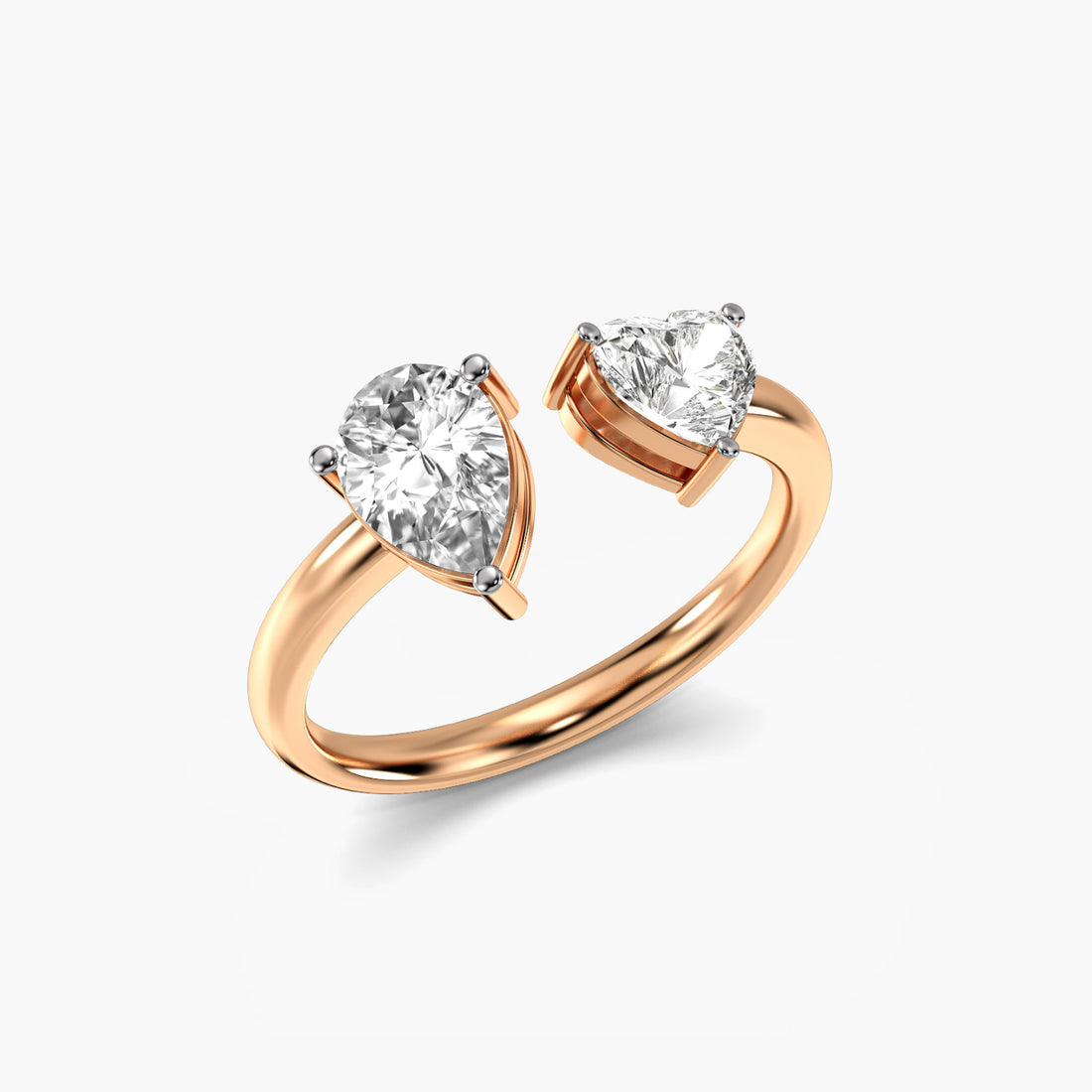 Majestic Duo - 3D View in Rose Gold - Diamond Ring by Moena