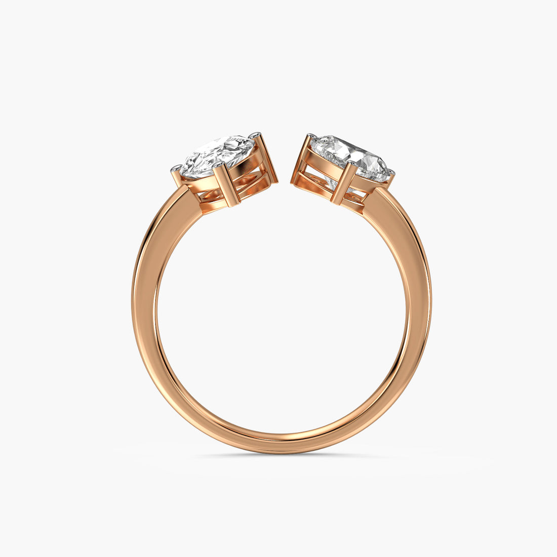 Majestic Duo - Front View in Rose Gold - Diamond Ring by Moena