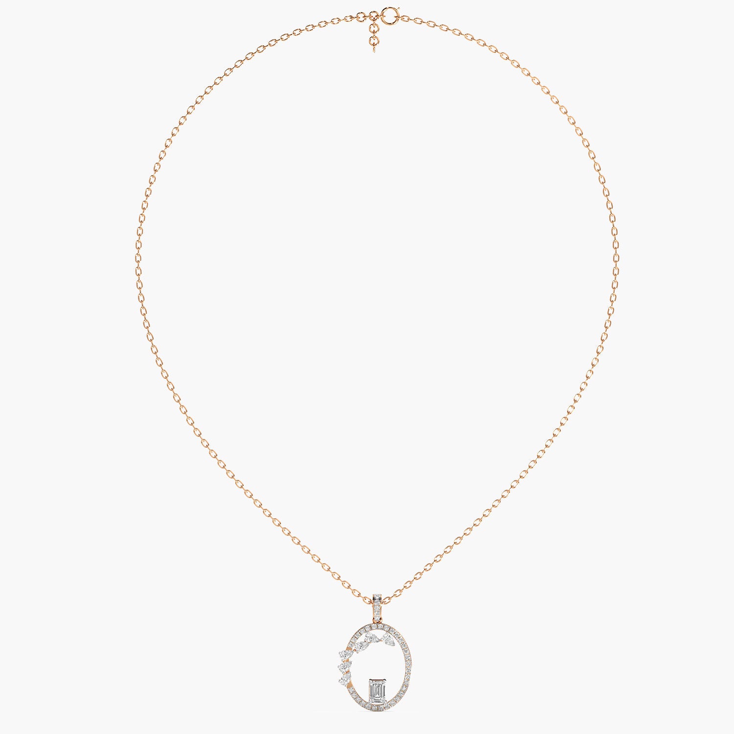 Abstract Halo Lab-Grown Diamond Necklace(With Chain) - Moena