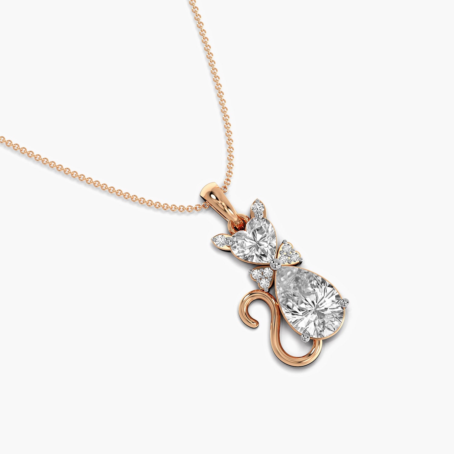 Cat-Inspired Diamond Pendant - Moena