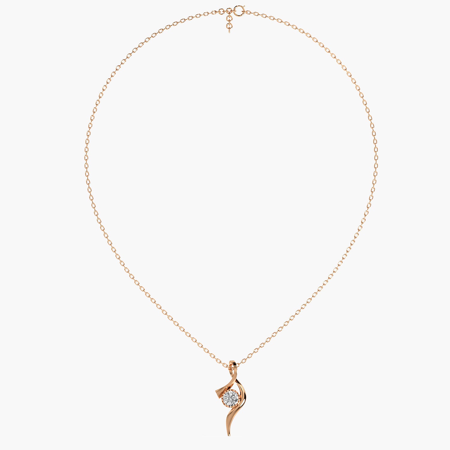 Twirl Lab-Grown Diamond Necklace(With Chain) - Moena