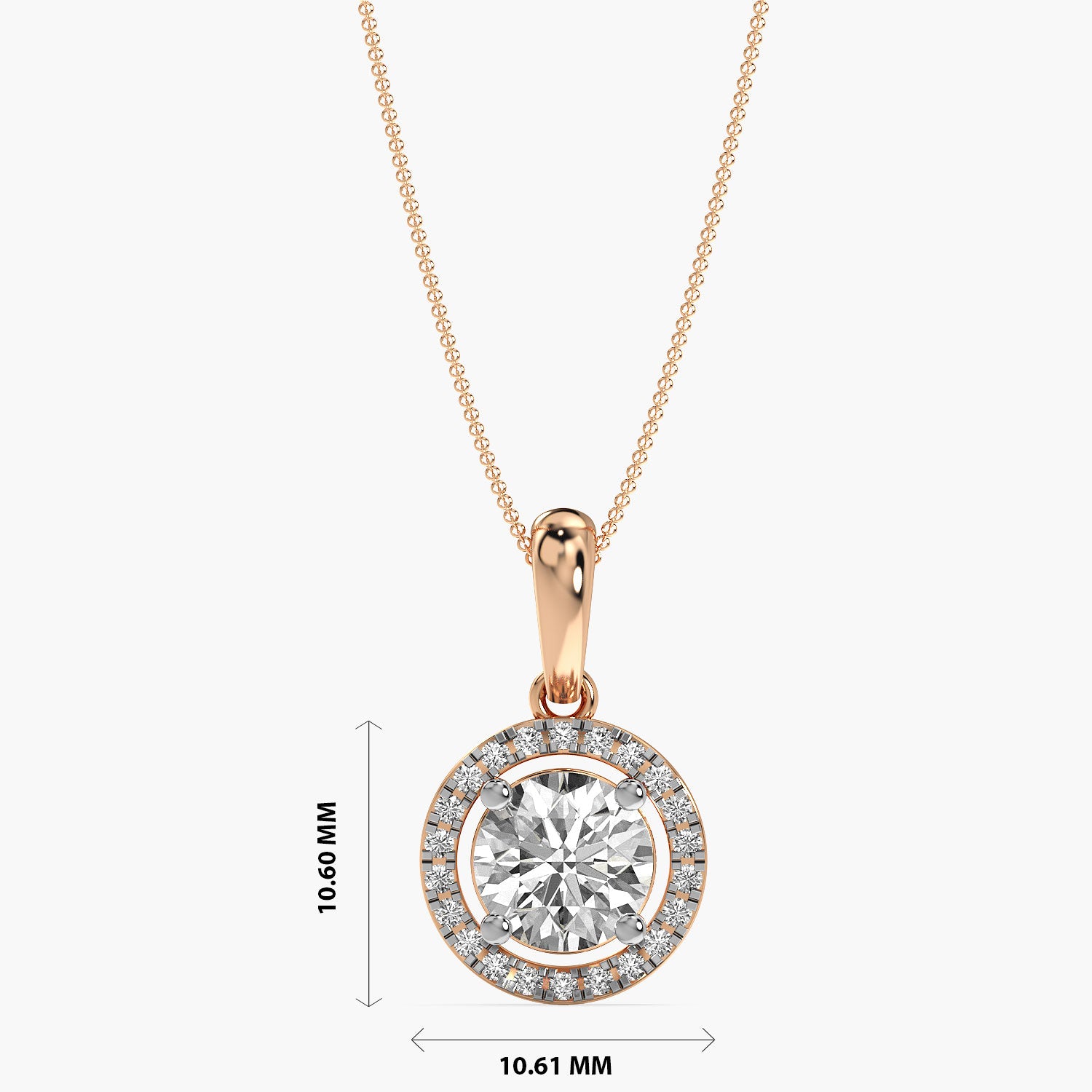 Classic Round Halo Diamond Pendant - Moena