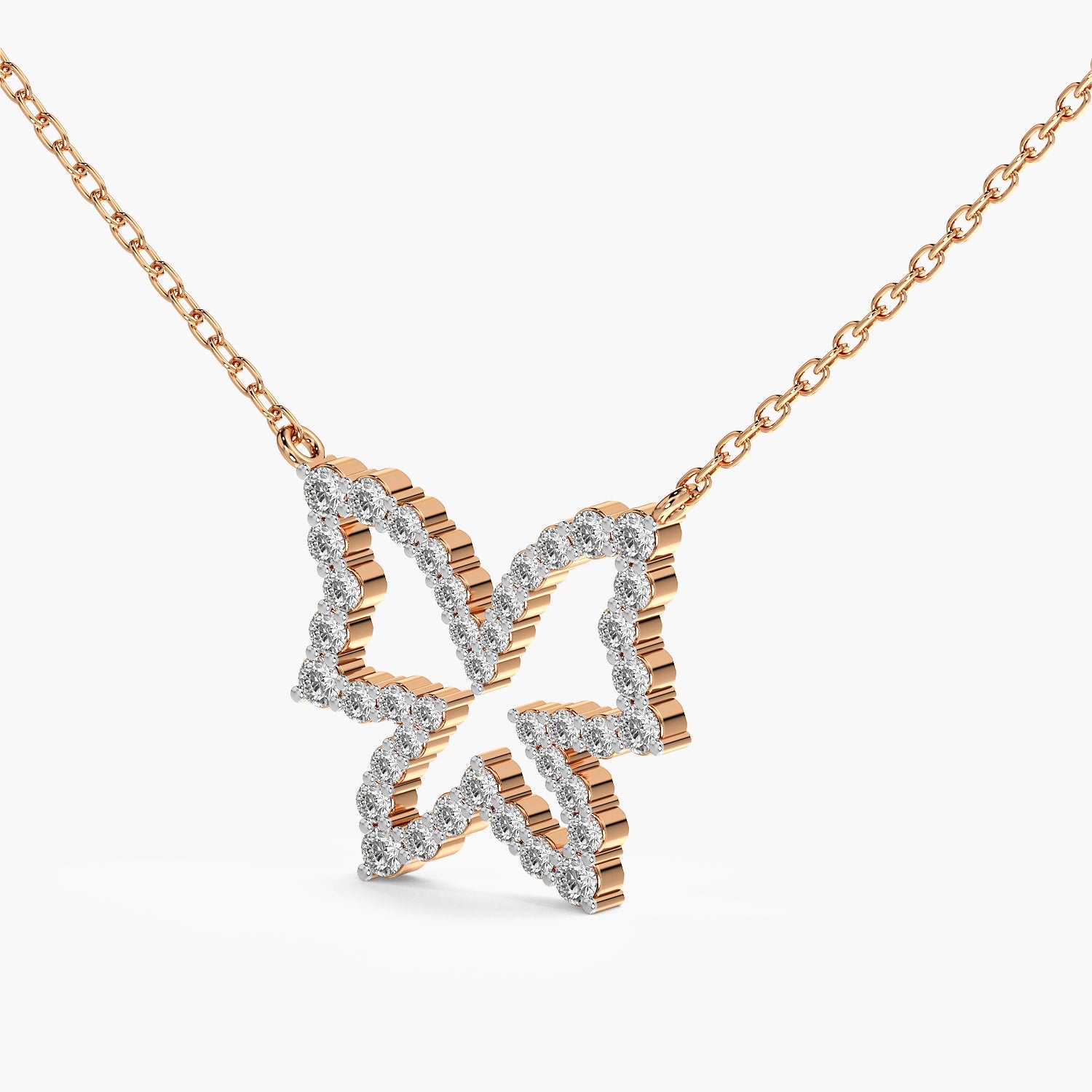 Butterfly Lab-Grown Diamond Necklace(With Chain) - Moena