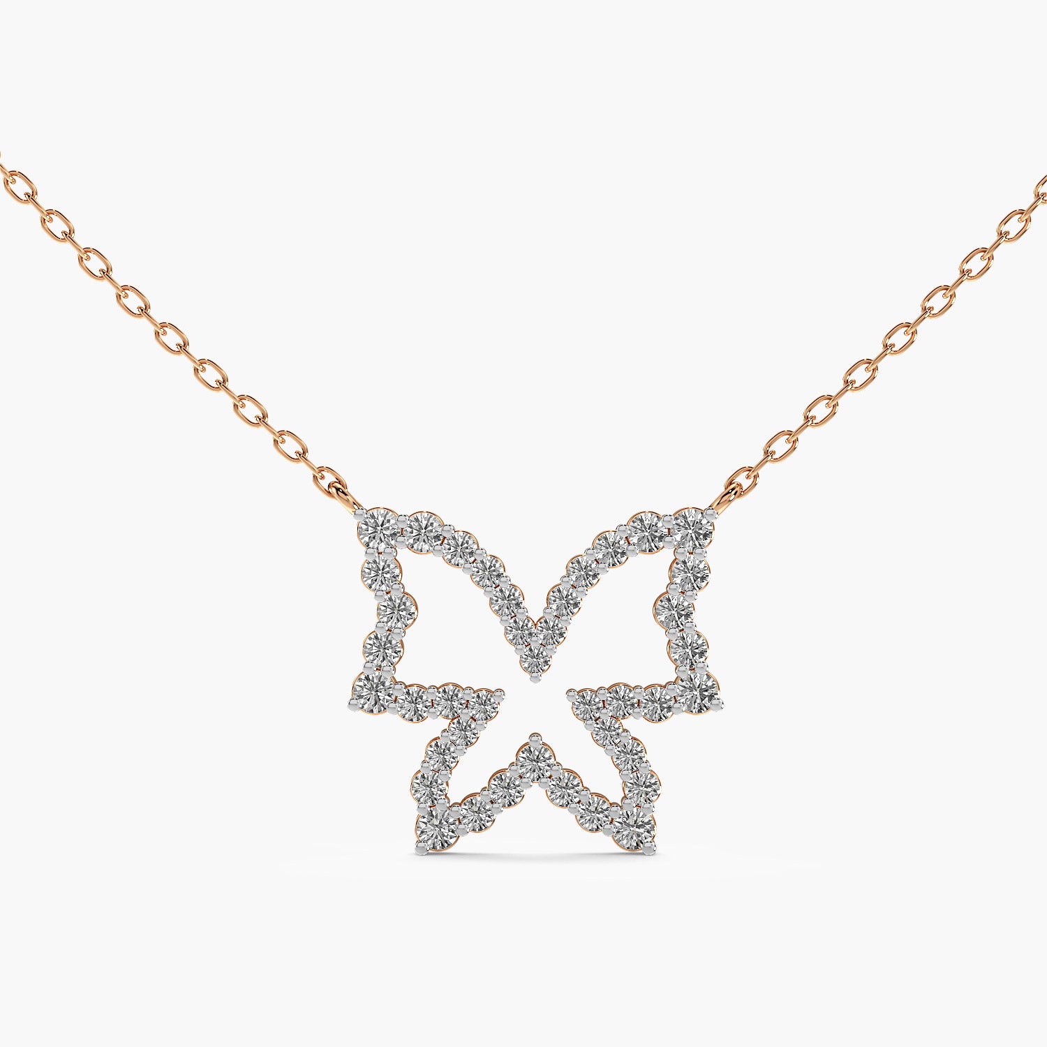 Butterfly Lab-Grown Diamond Necklace(With Chain) - Moena