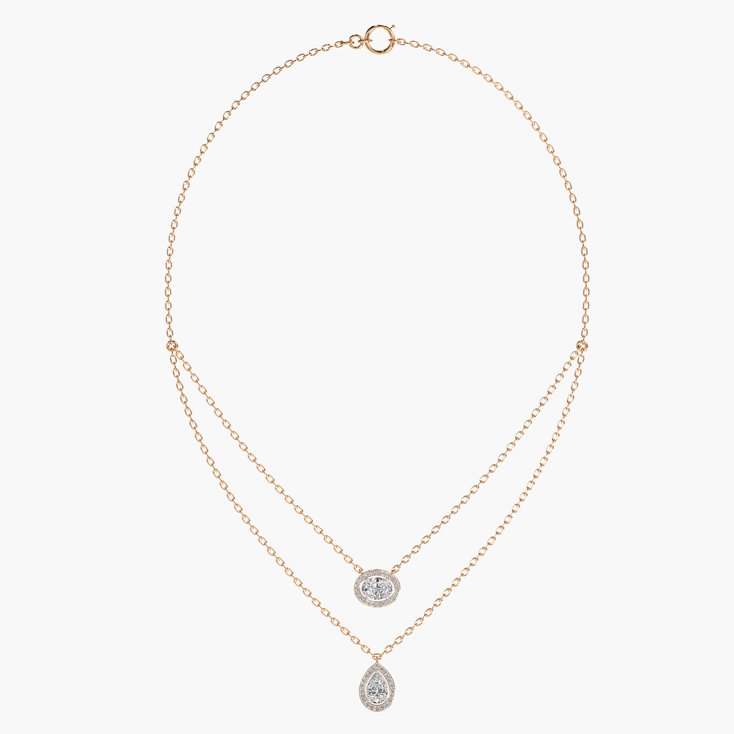 Double Layered Pendant Necklace(With Chain) - Moena