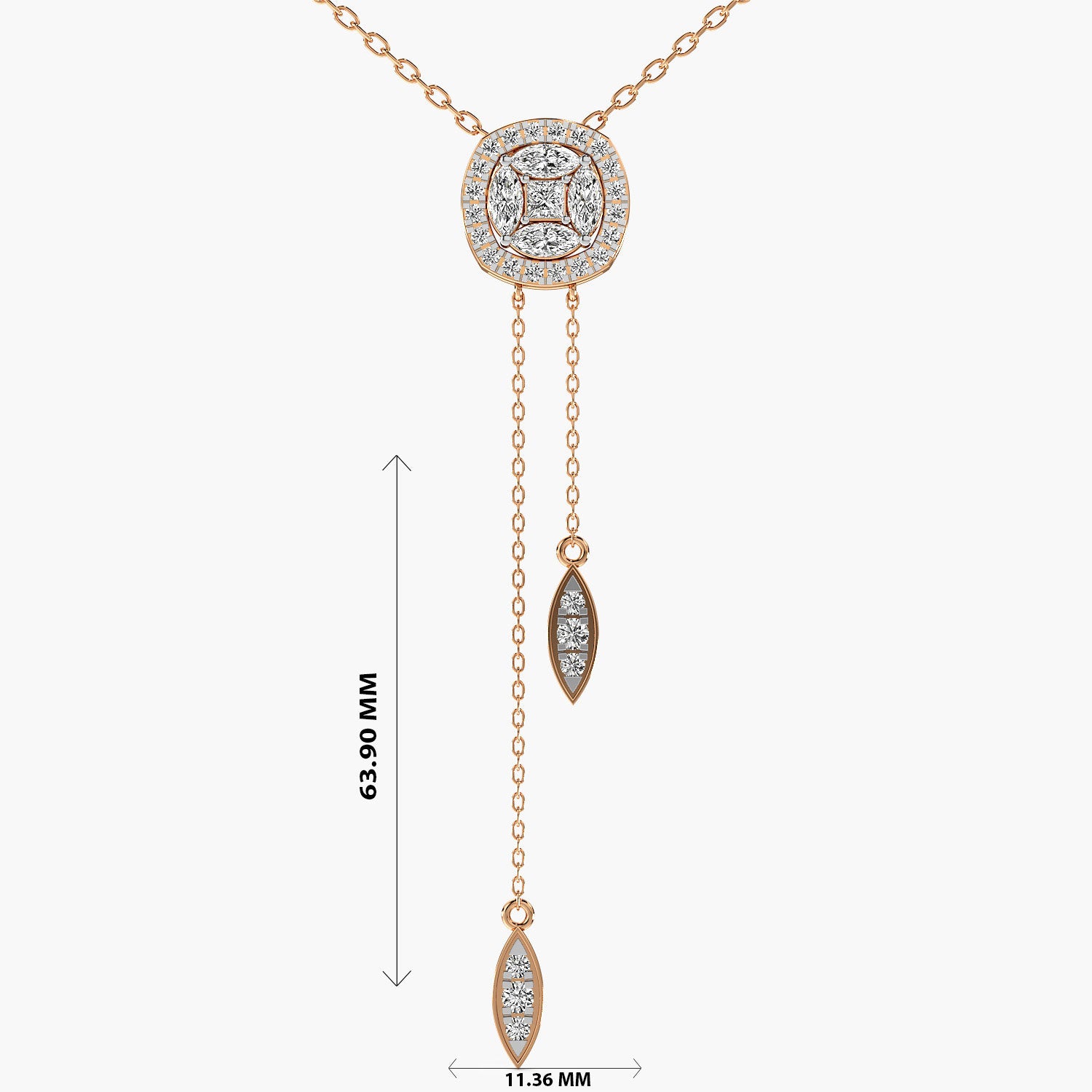 Graceful Drop Lab-Grown Diamond Necklace (With Chain) - Moena