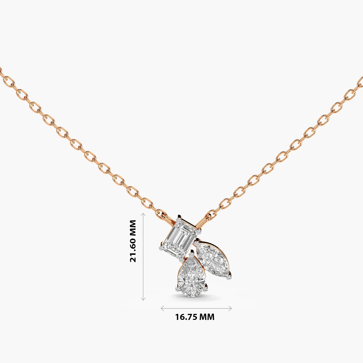 Trio Diamond Pendant(With Chain) - Moena