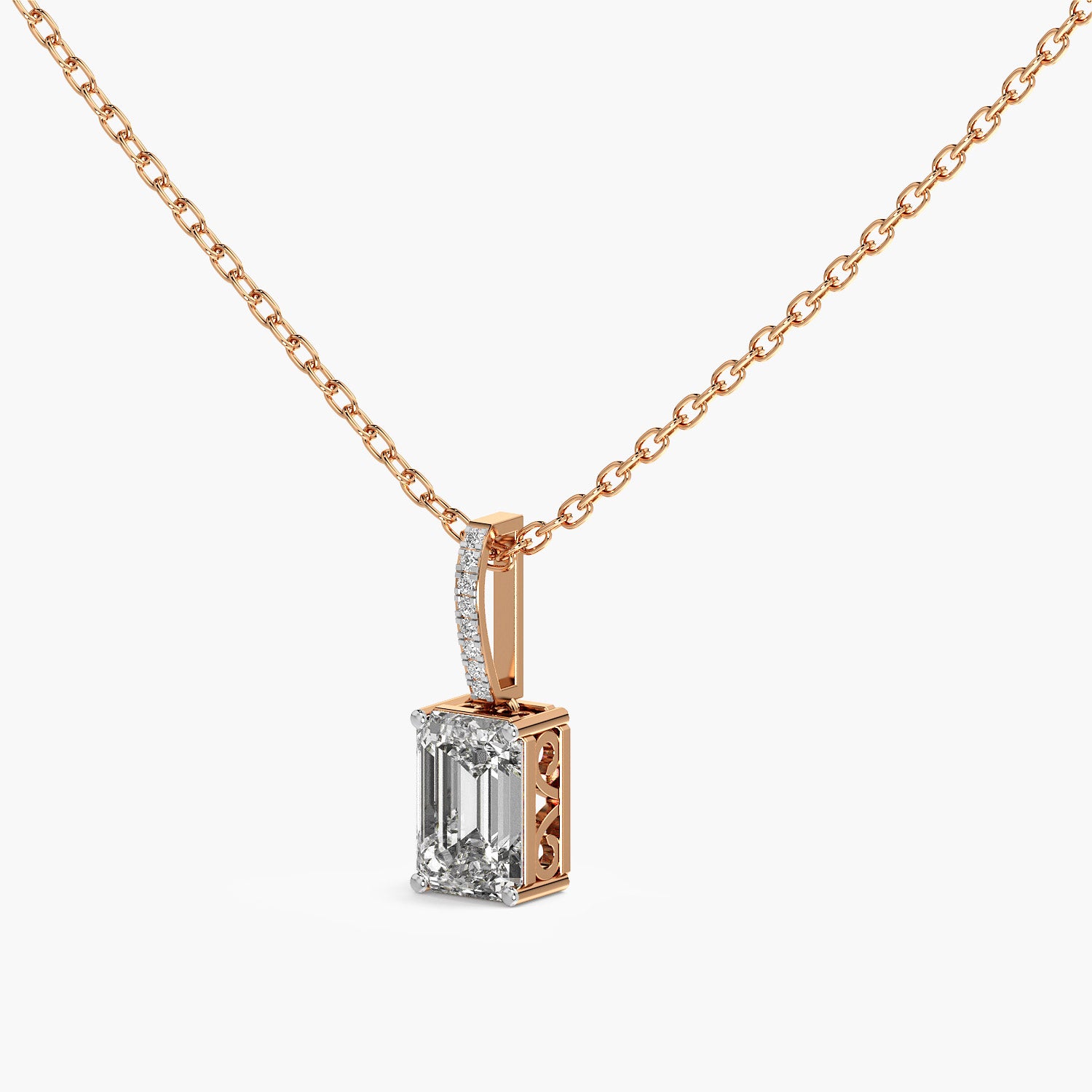 Emerald-Cut Lab-Grown Diamond pendant - Moena
