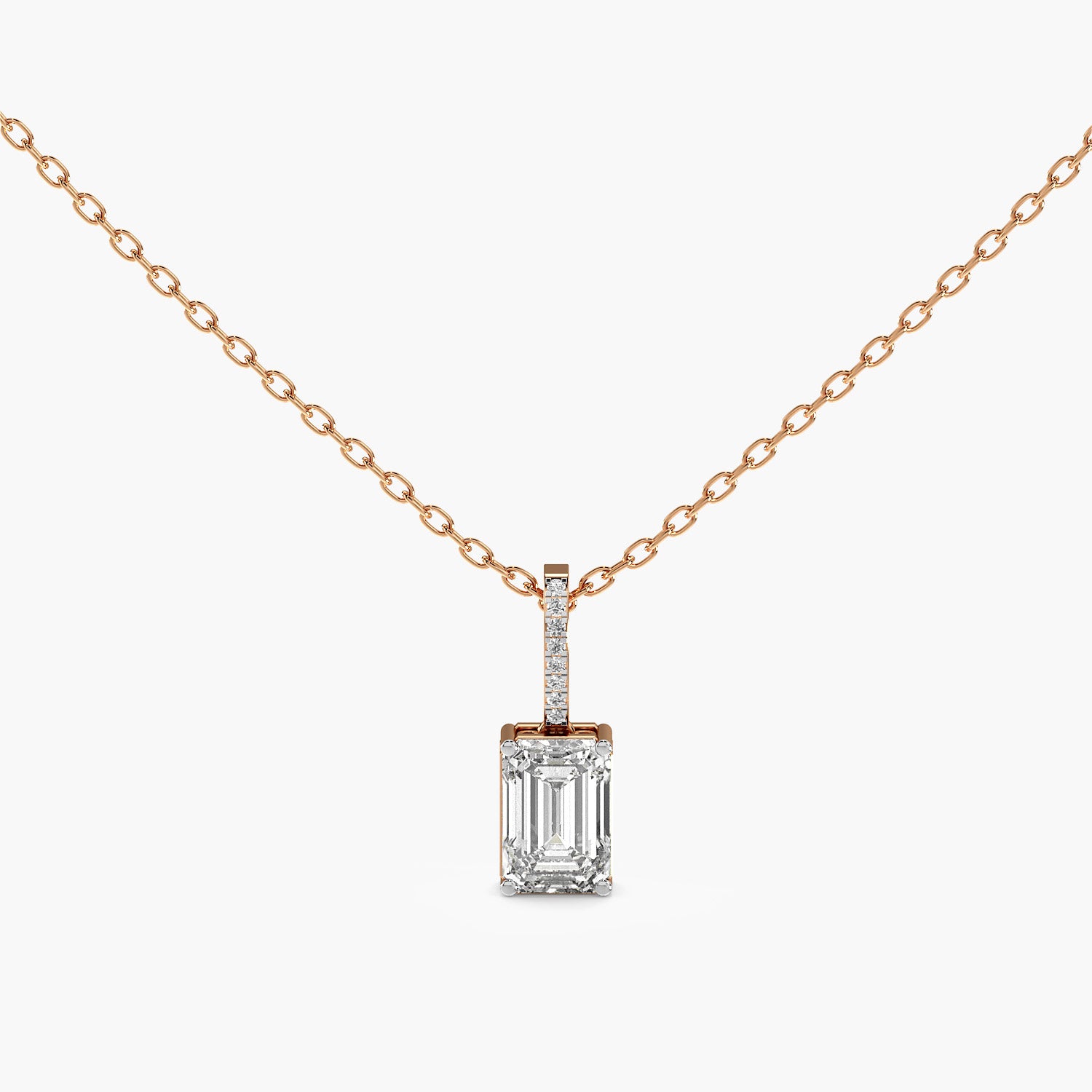 Emerald-Cut Lab-Grown Diamond pendant - Moena