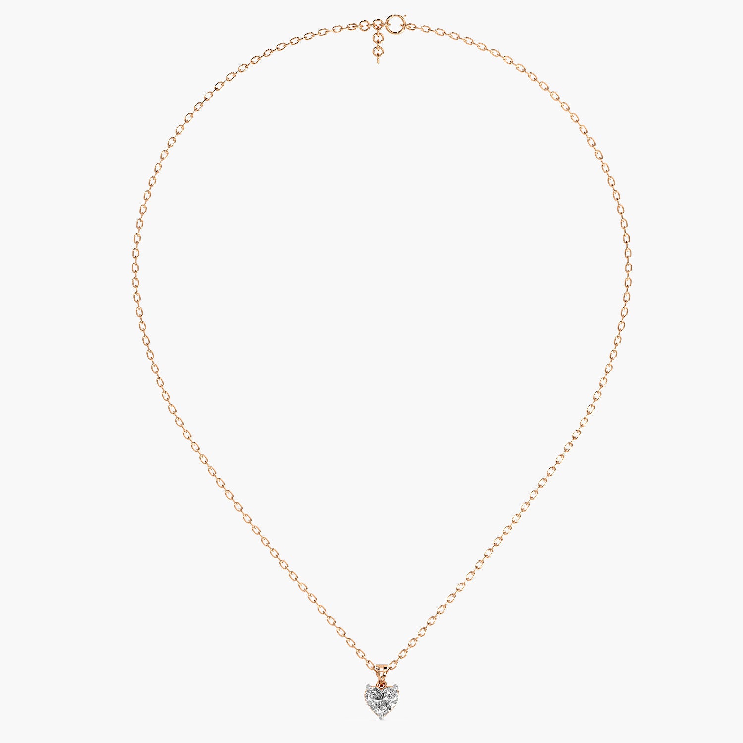 Heart-Shaped Lab-Grown Diamond Necklace(With Chain) - Moena
