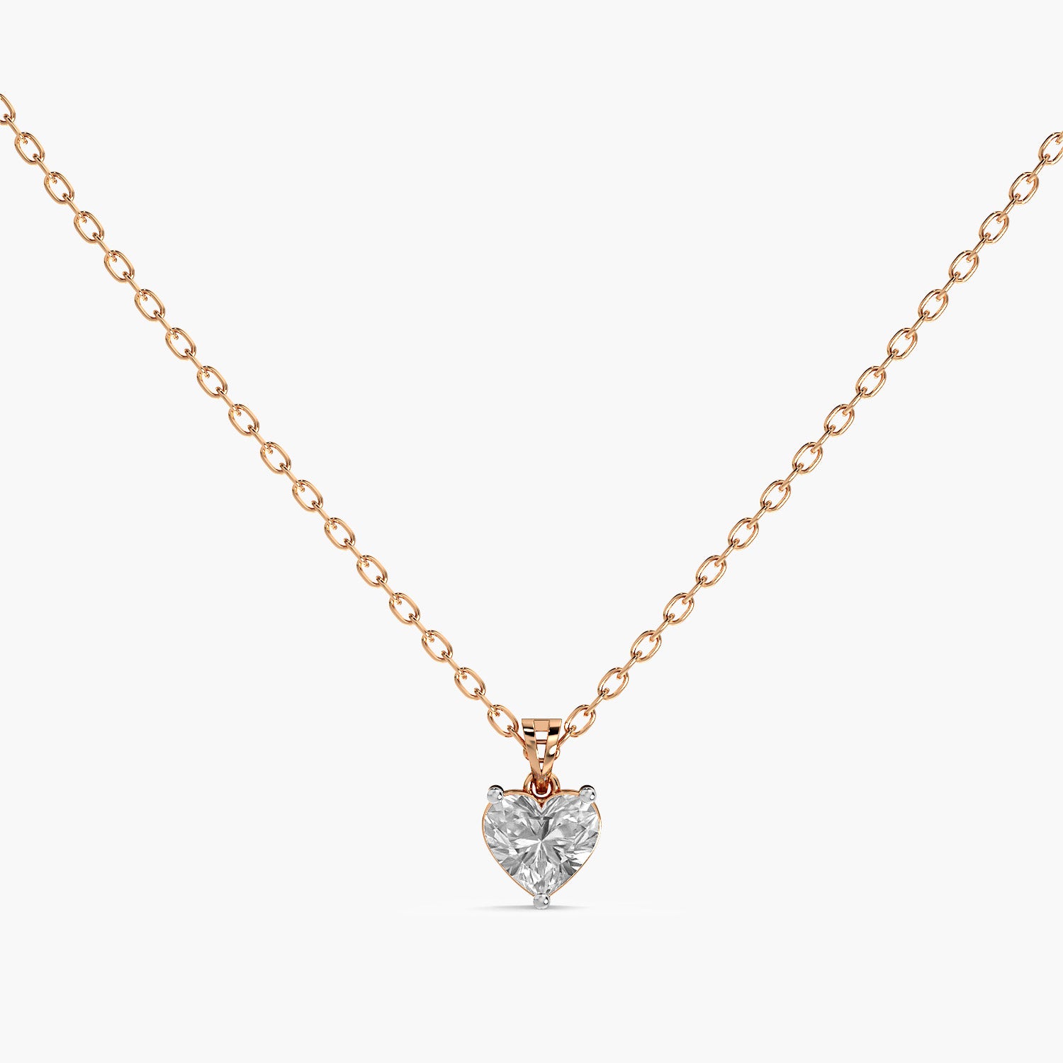 Heart-Shaped Lab-Grown Diamond Necklace(With Chain) - Moena