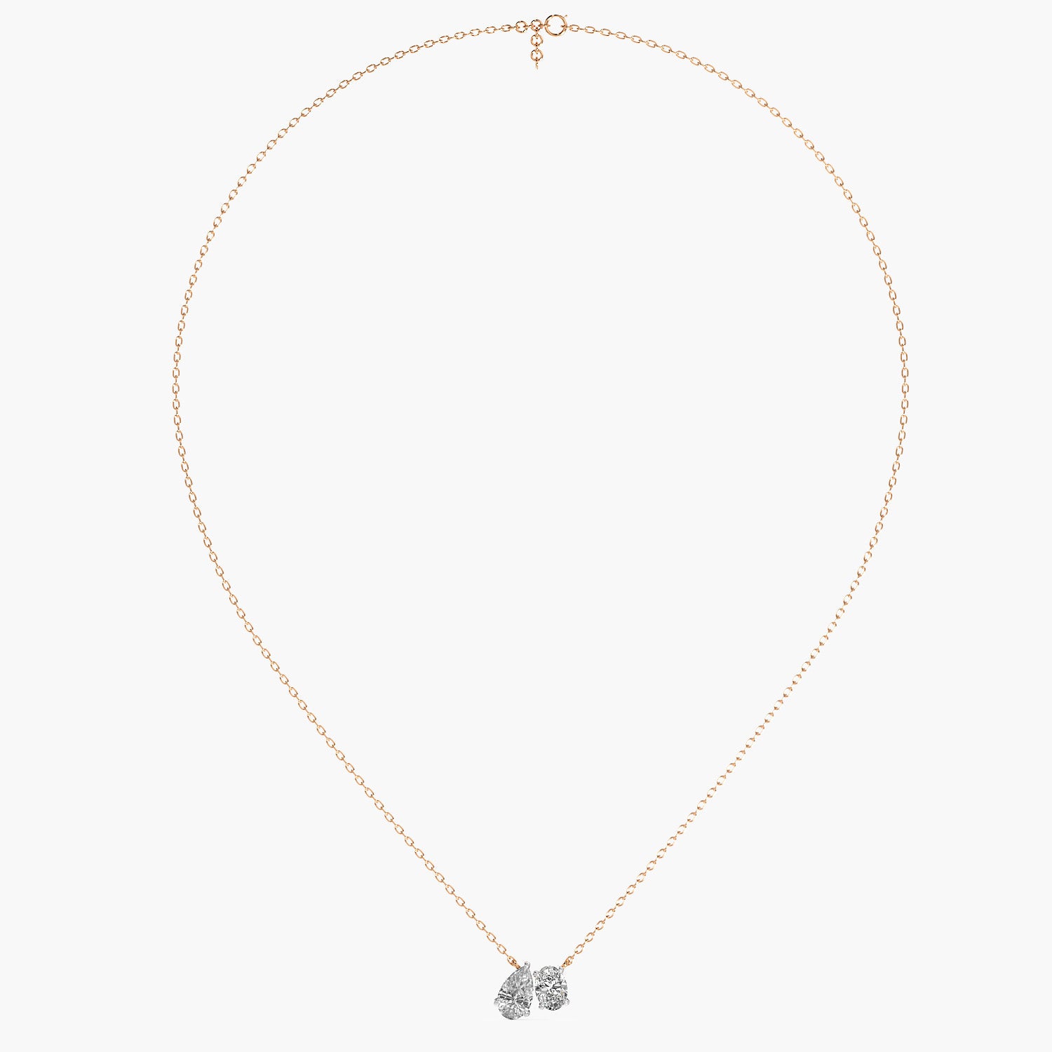 Dual-Stone Lab-Grown Diamond Necklace(With Chain) - Moena