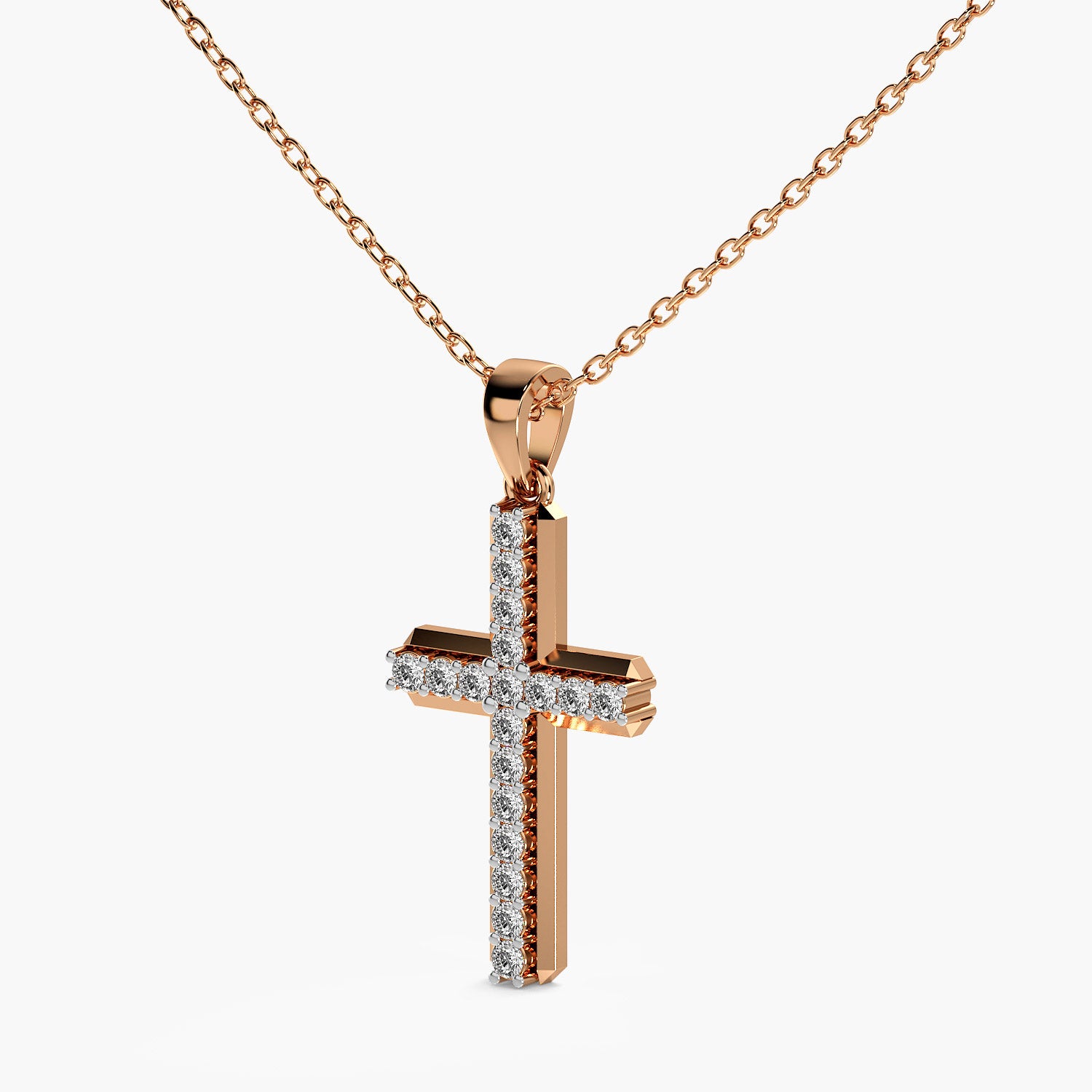Faithful Glow Lab-Grown Diamond Cross Pendant (With Chain) - Moena