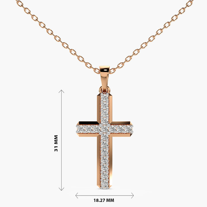 Faithful Glow Lab-Grown Diamond Cross Pendant (With Chain) - Moena