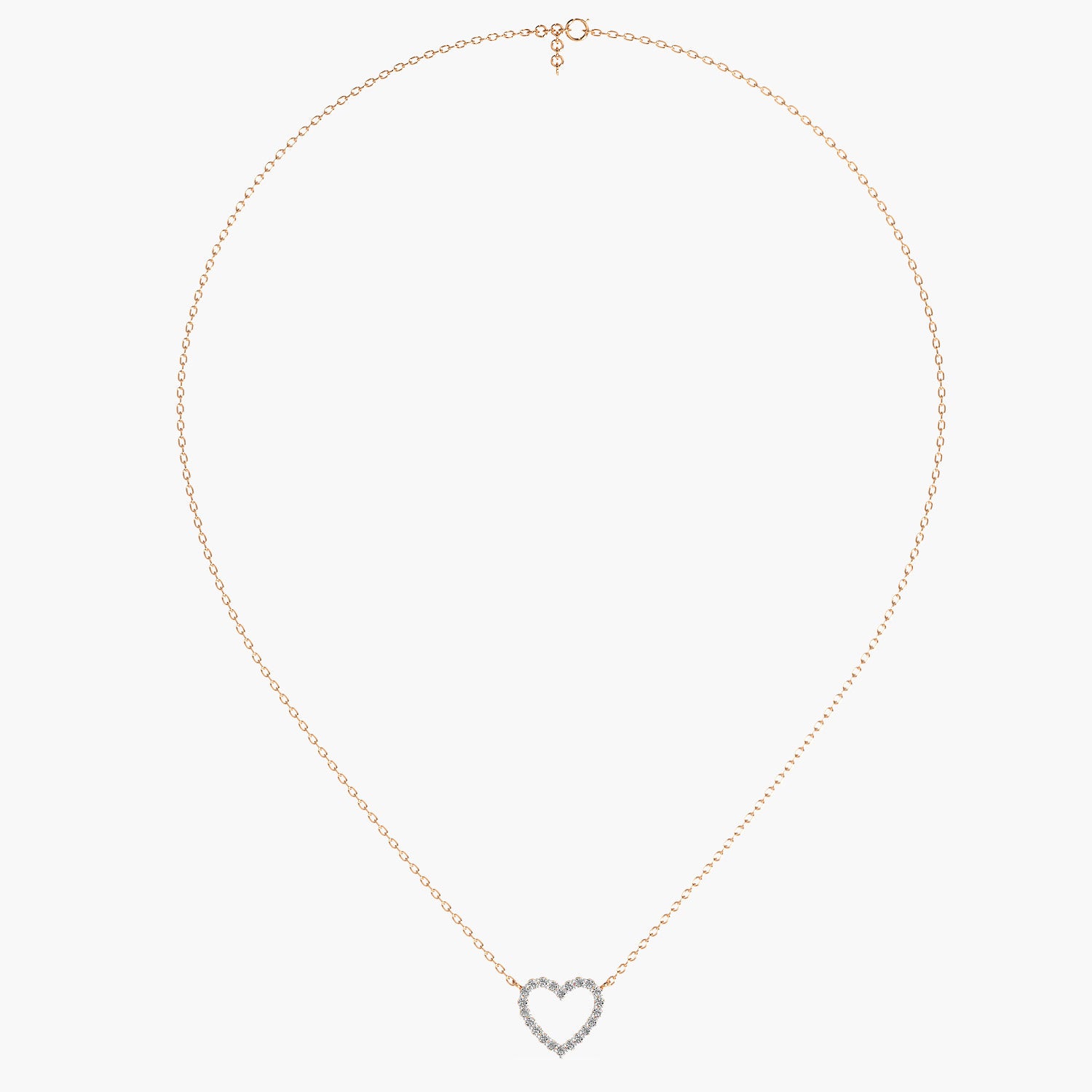 Open Heart Lab-Grown Diamond Necklace(With Chain) - Moena