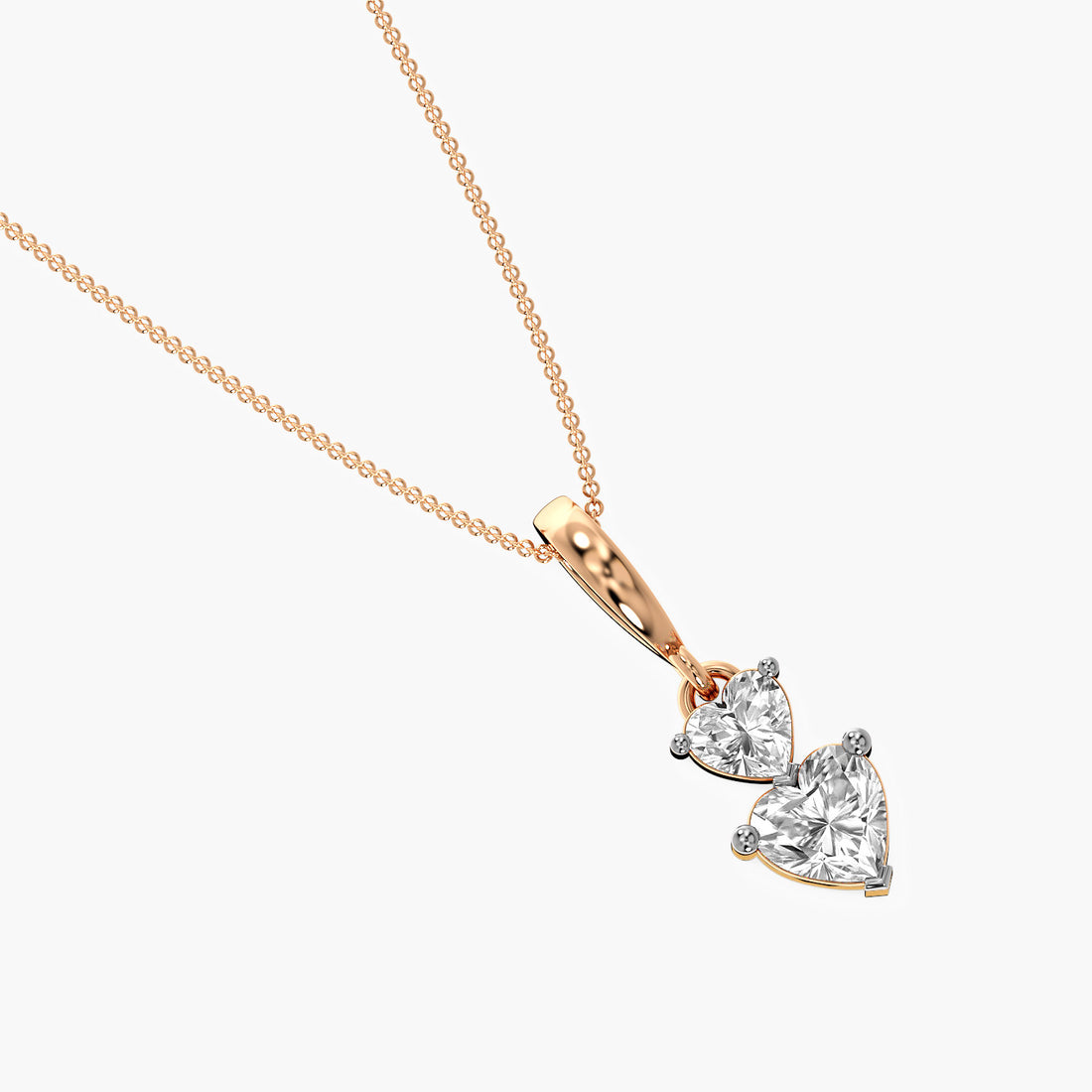 Heartline Pendant - Top View in Rose Gold - Diamond Pendant by Moena