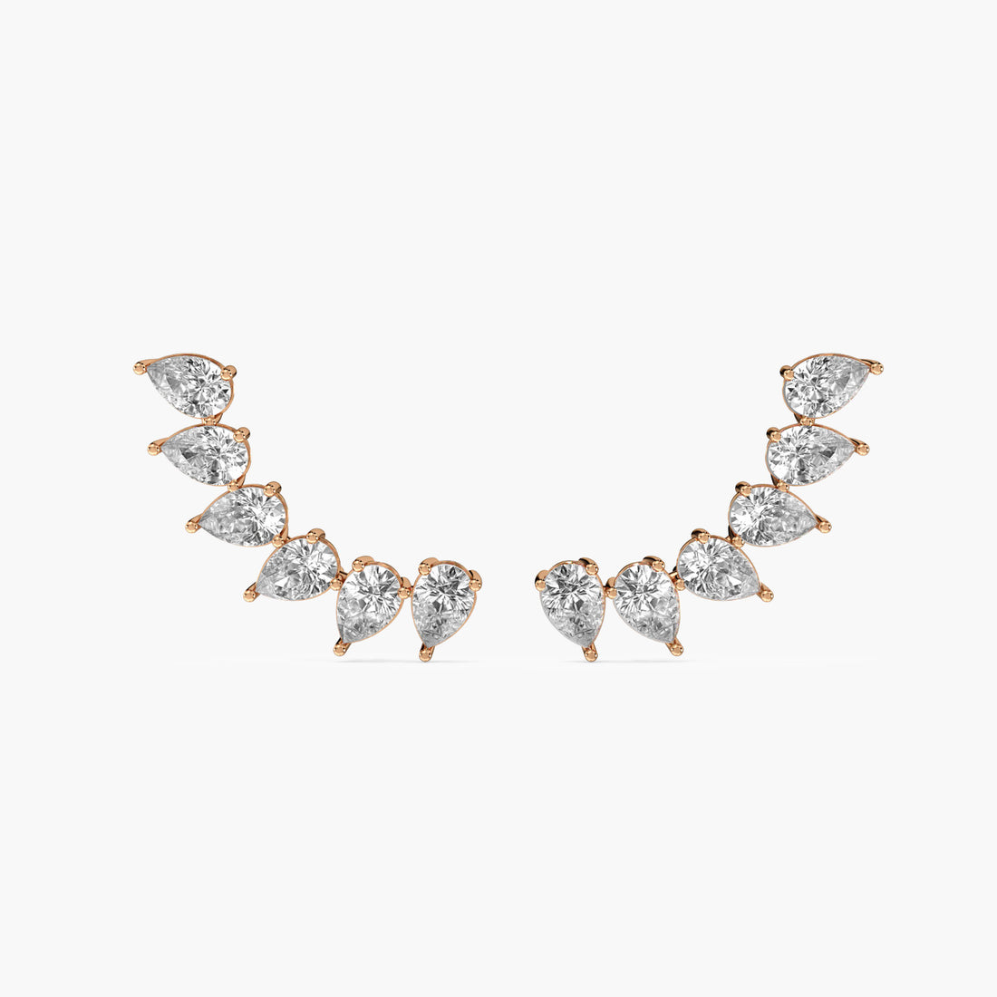 Ear Crawler Sparkle - Front View in Rose Gold - Diamond Jewellery by Moena