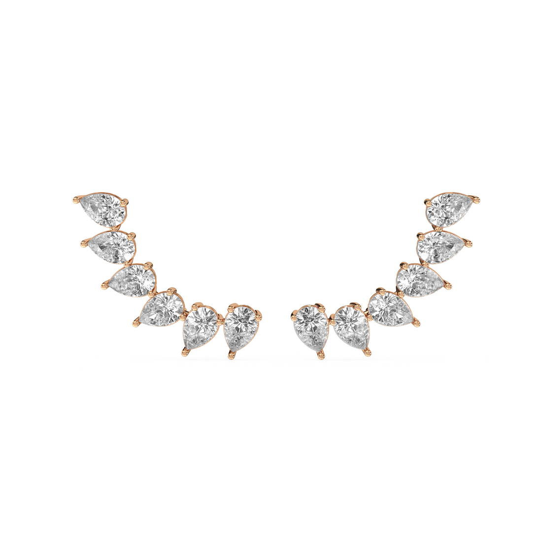 Ear Crawler Sparkle - Front View in Rose Gold - Diamond Jewellery by Moena