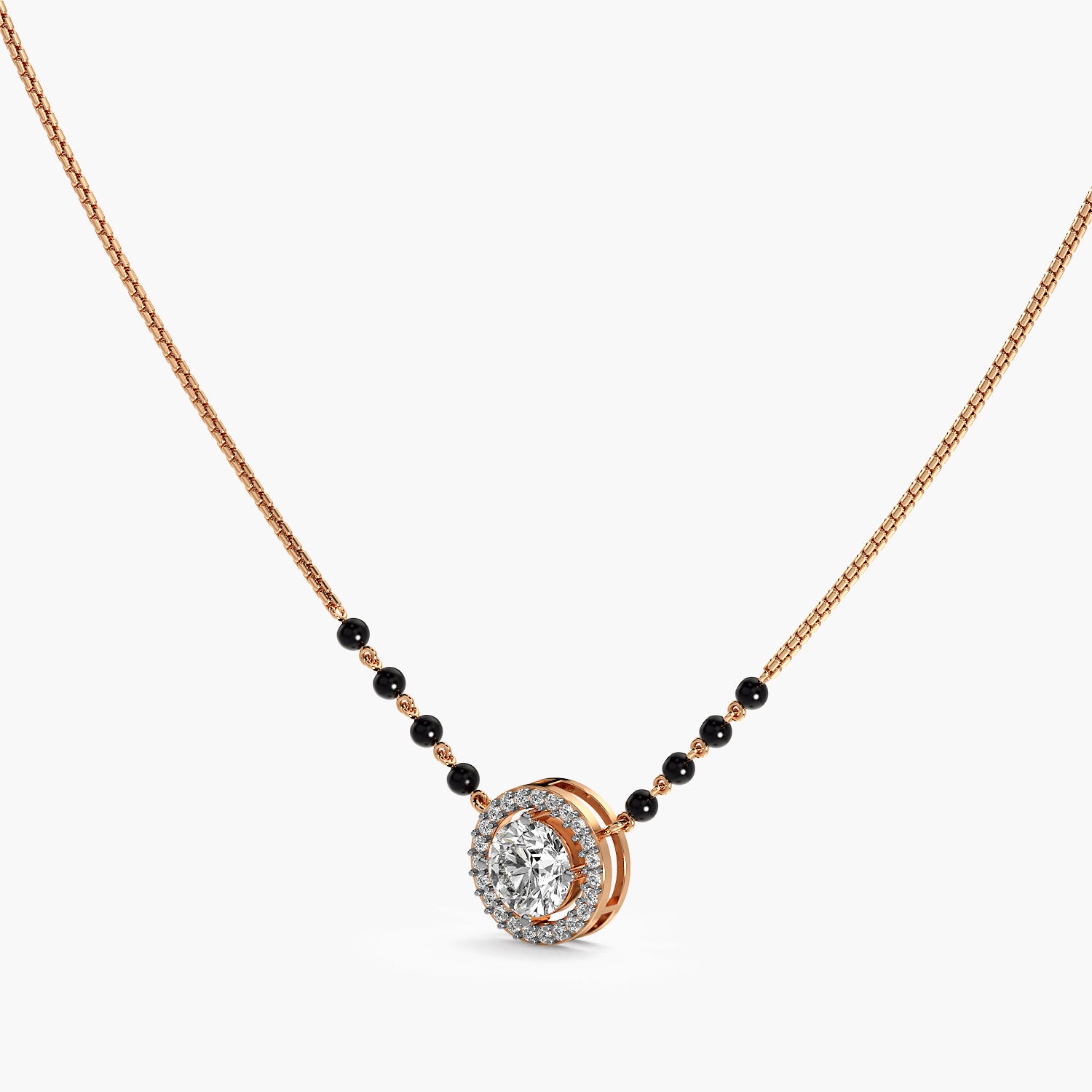 Classic Halo Mangalsutra Set (With chain)