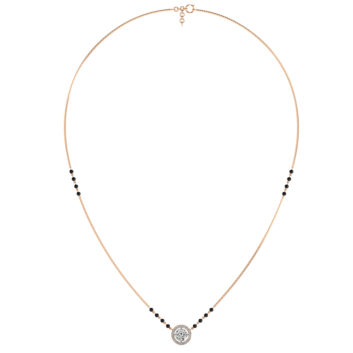 Classic Halo Mangalsutra Set (With chain)
