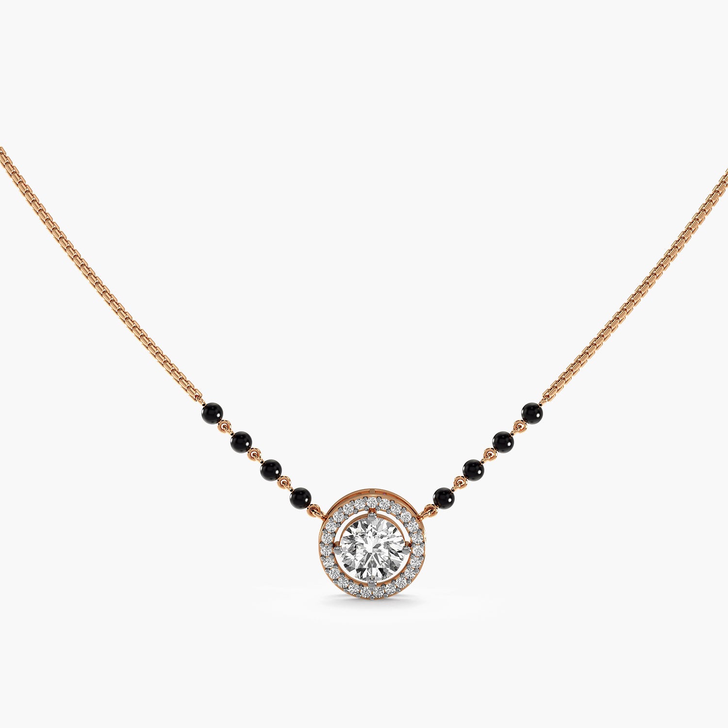 Classic Halo Mangalsutra Set (With chain)