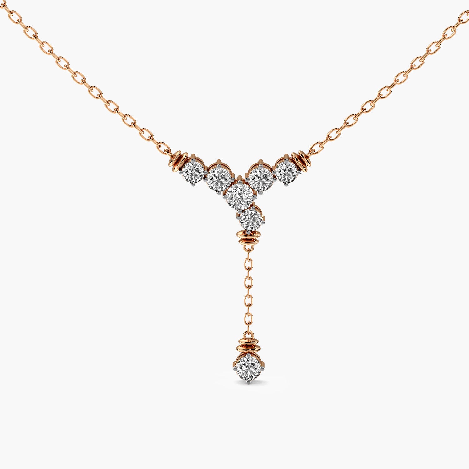 Cascading Floral Diamond Necklace (With chain)