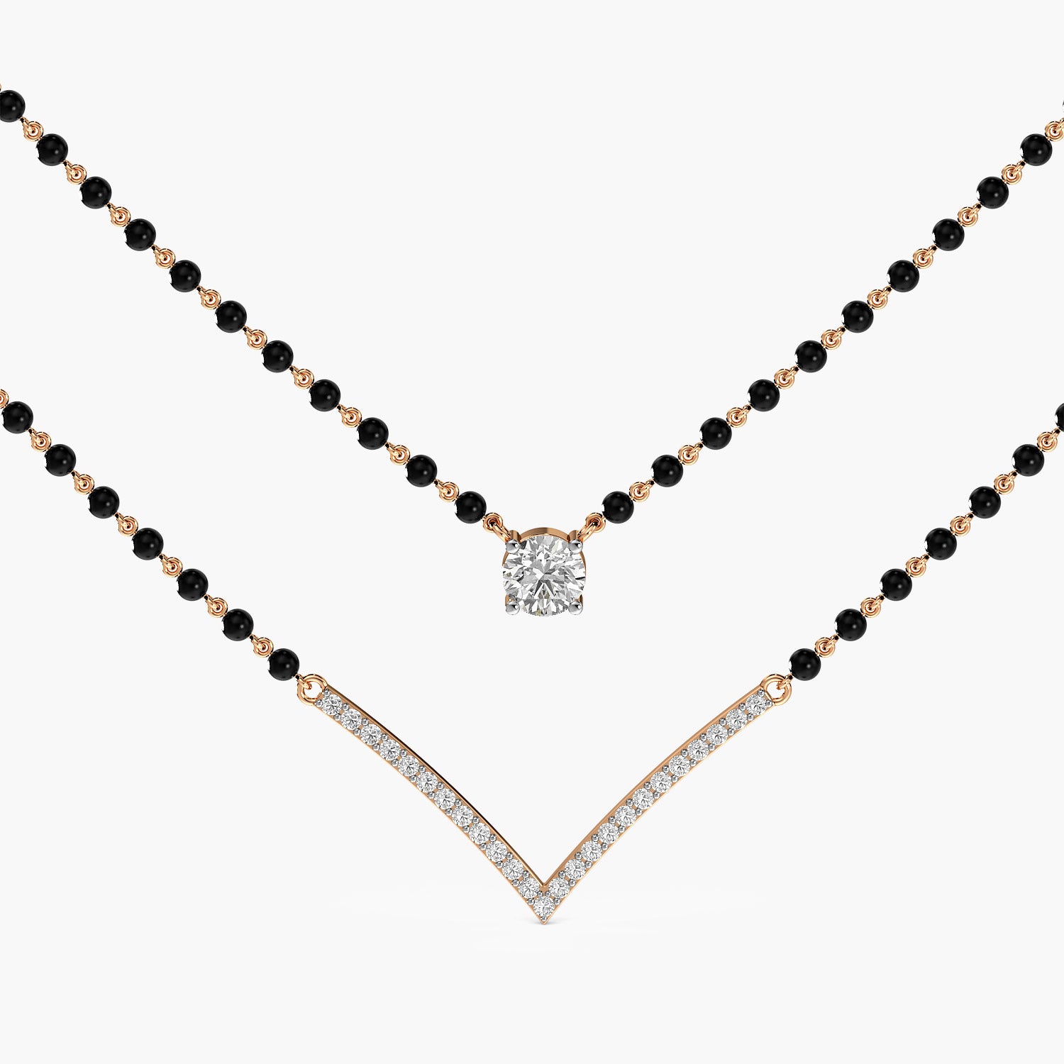 Layered V Solitaire Mangalsutra