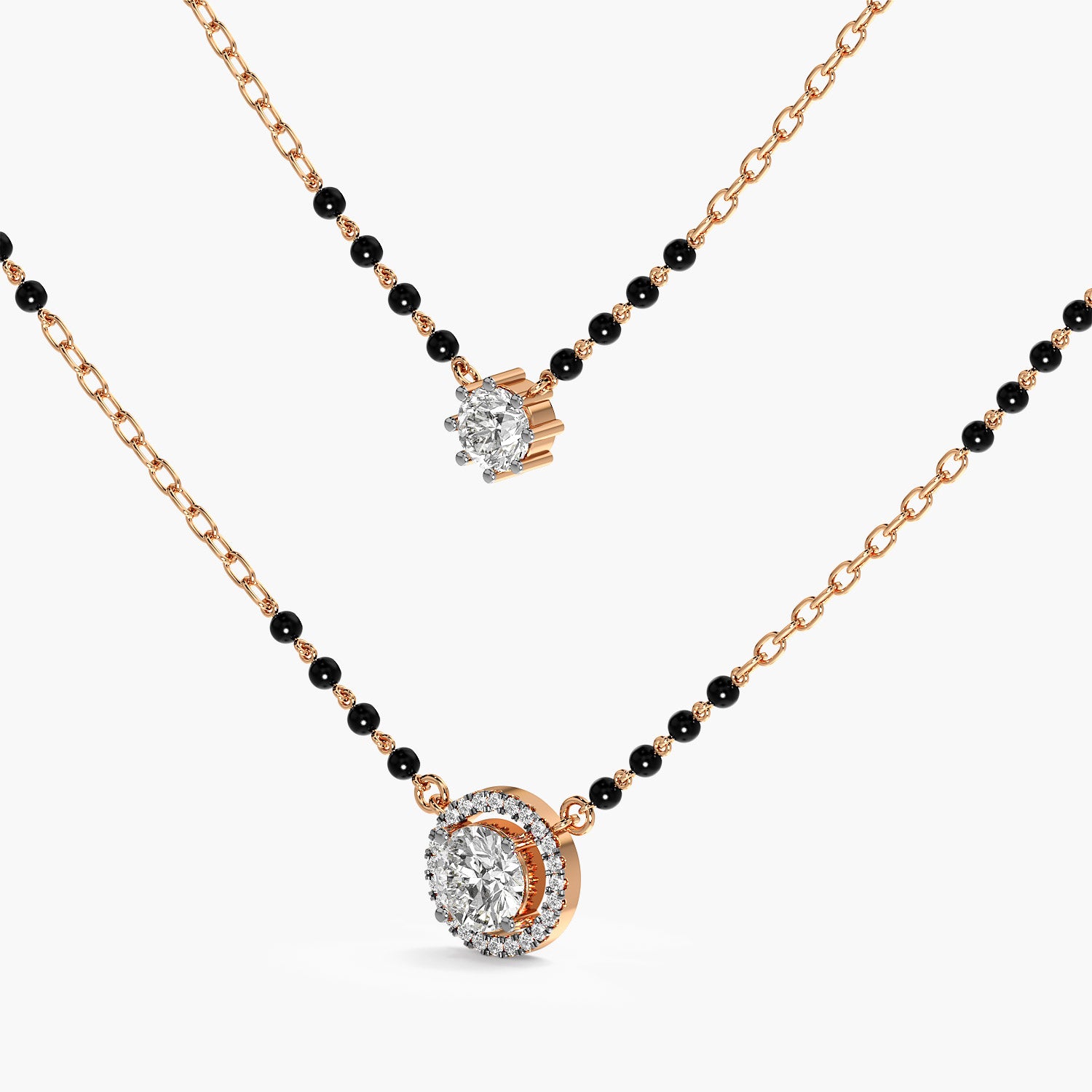 Halo & Solitaire Mangalsutra Set