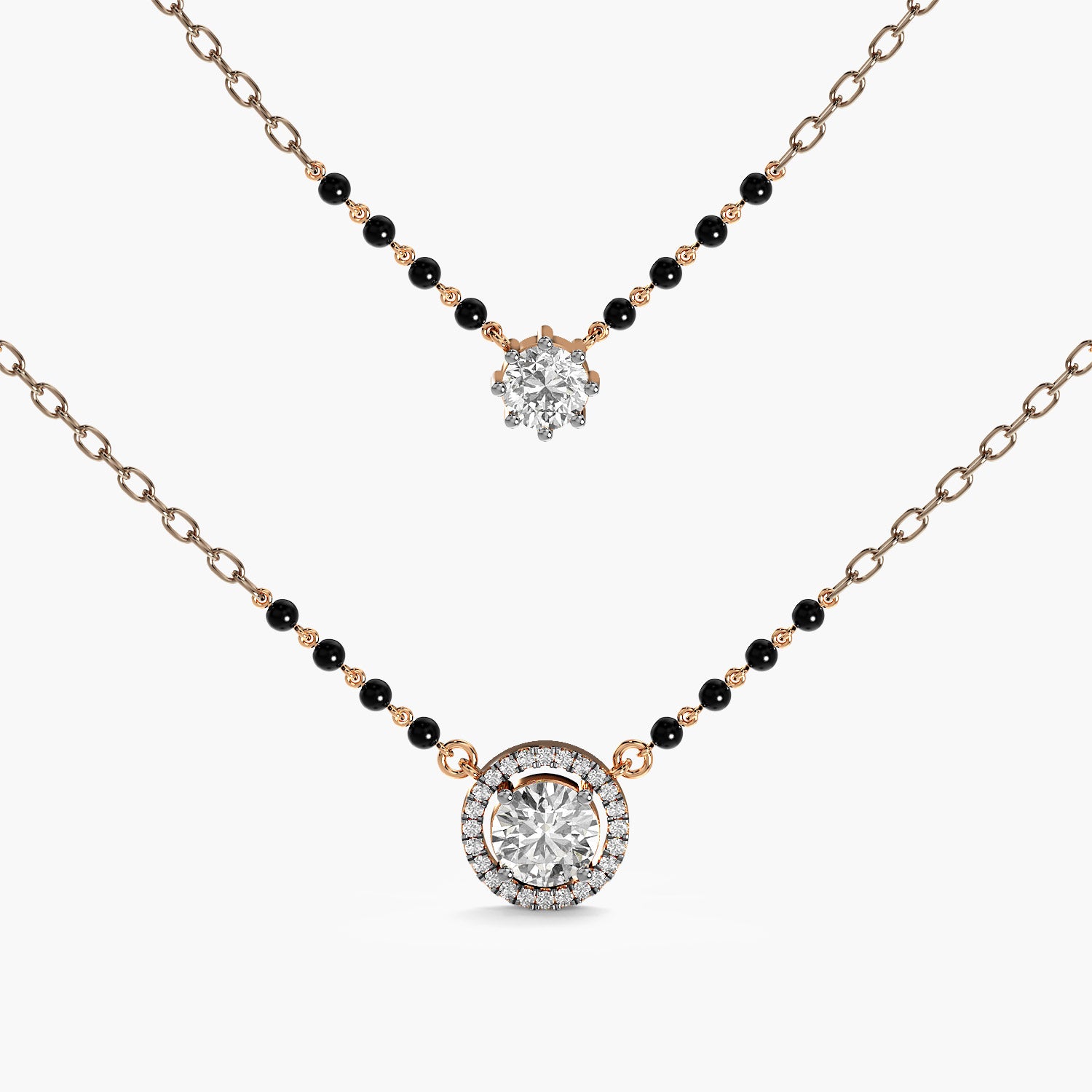 Halo & Solitaire Mangalsutra Set