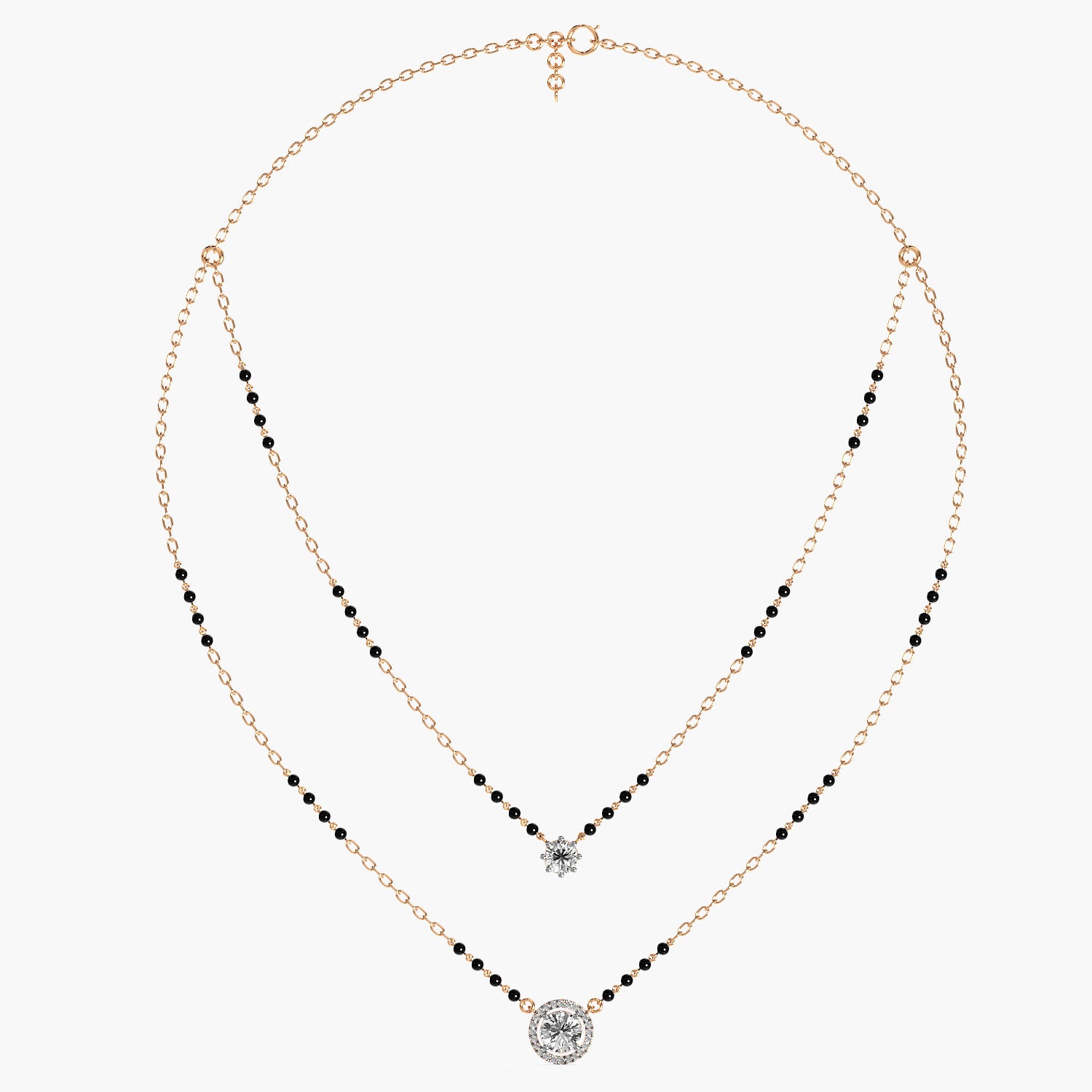Halo & Solitaire Mangalsutra Set