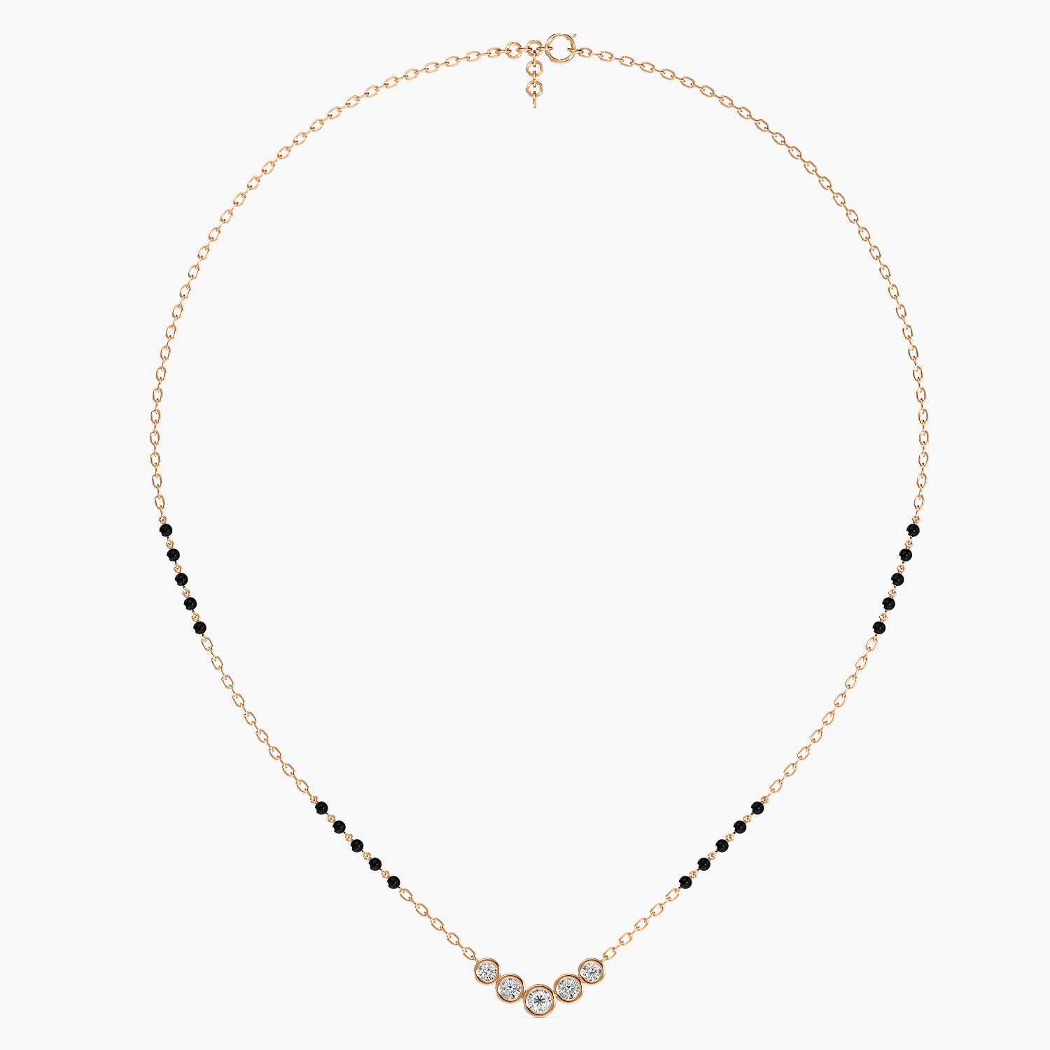 Five Bezel Diamond Mangalsutra
