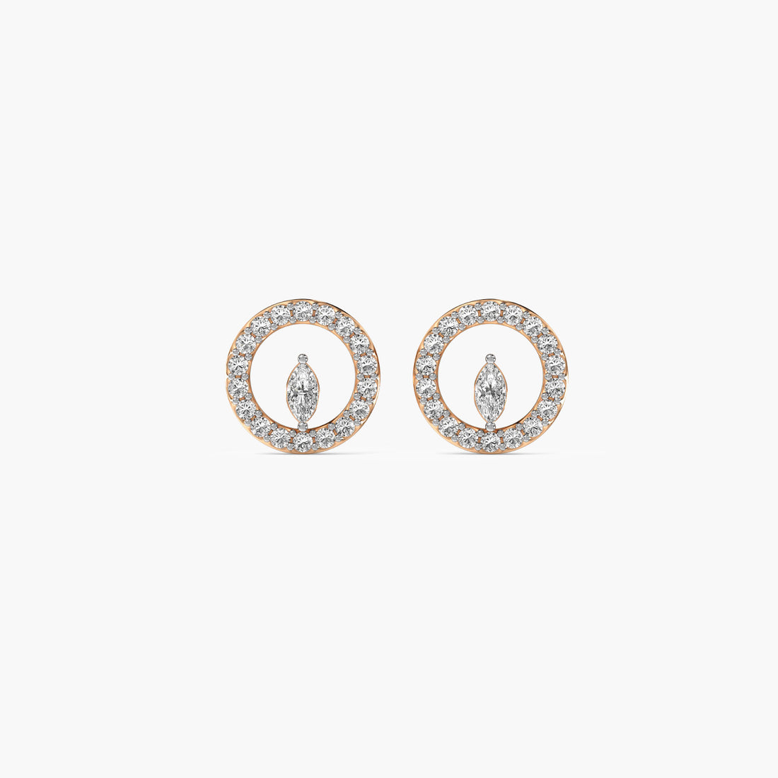 Eternal Bloom Studs - Side View in Rose Gold - Diamond Stud by Moena
