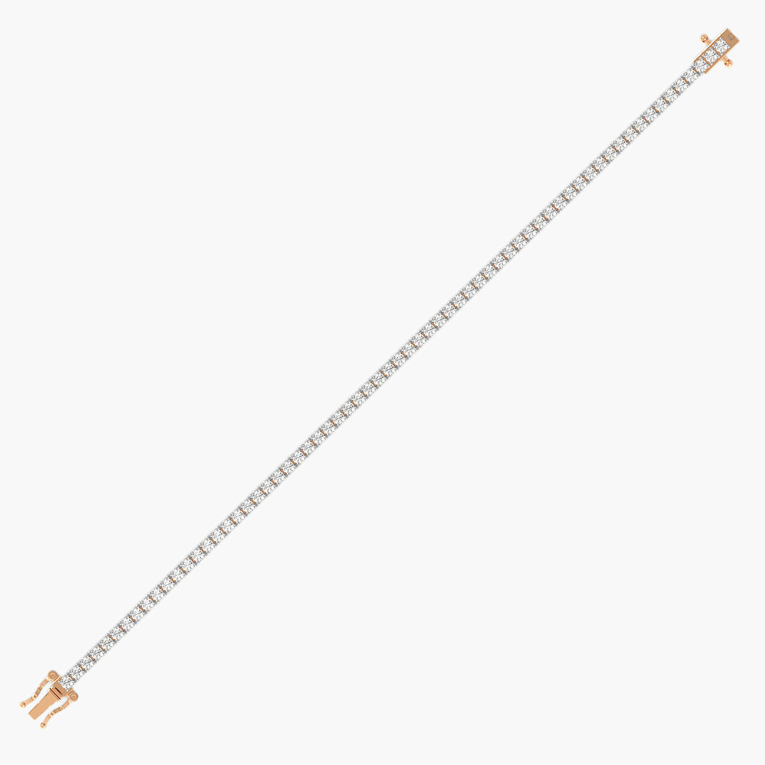 0.04 ct Diamond Tennis Bracelet - Side View in Rose Gold - Diamond Bracelet by Moena