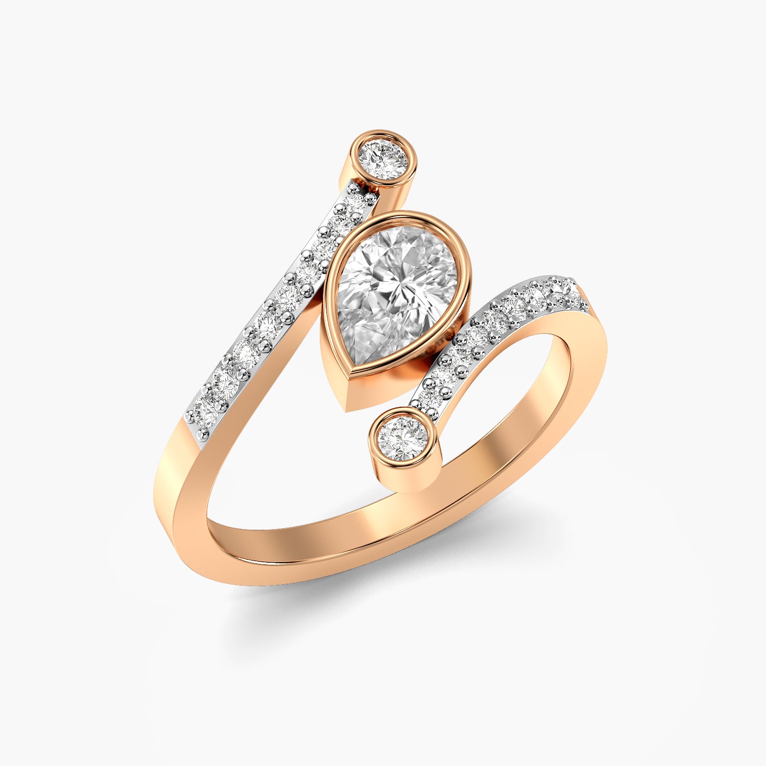 Aria Pear Halo Ring