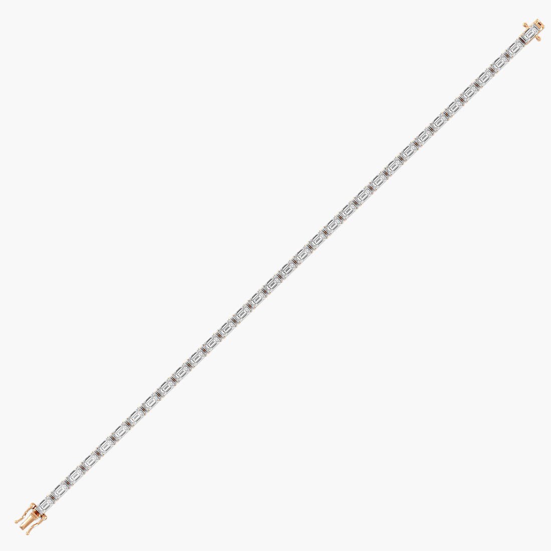 Statement Emerald 0.40 ct Tennis Bracelet - Side View in Rose Gold - Emerald Diamond Bracelet by Moena