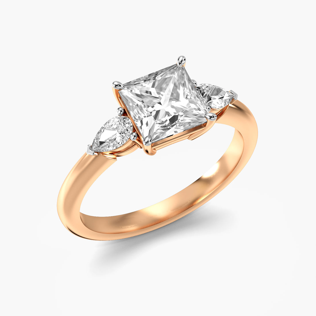 Princess Three Stone Lab Grown Diamond Ring