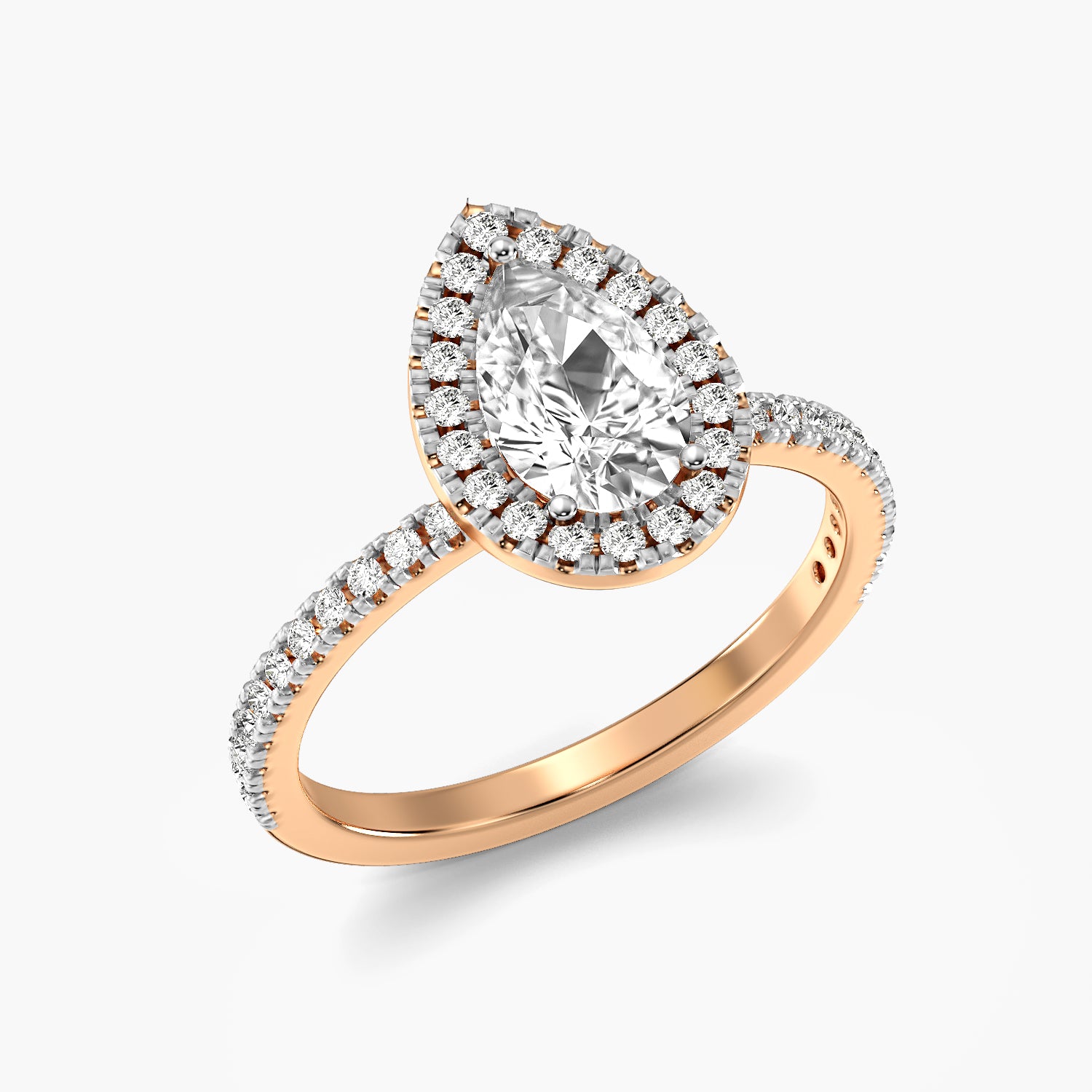 Aurelle Pear Halo Ring