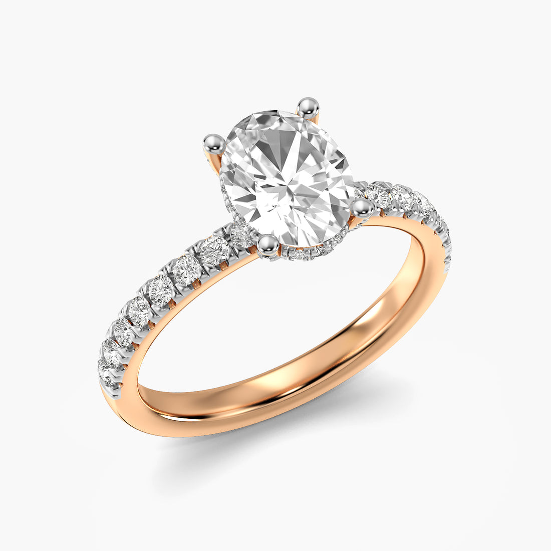 Oval Pavé Lab Grown Diamond Ring