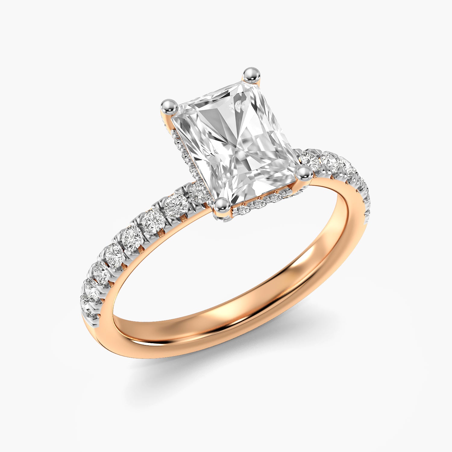 Radiant Pavé Lab Grown Diamond Ring