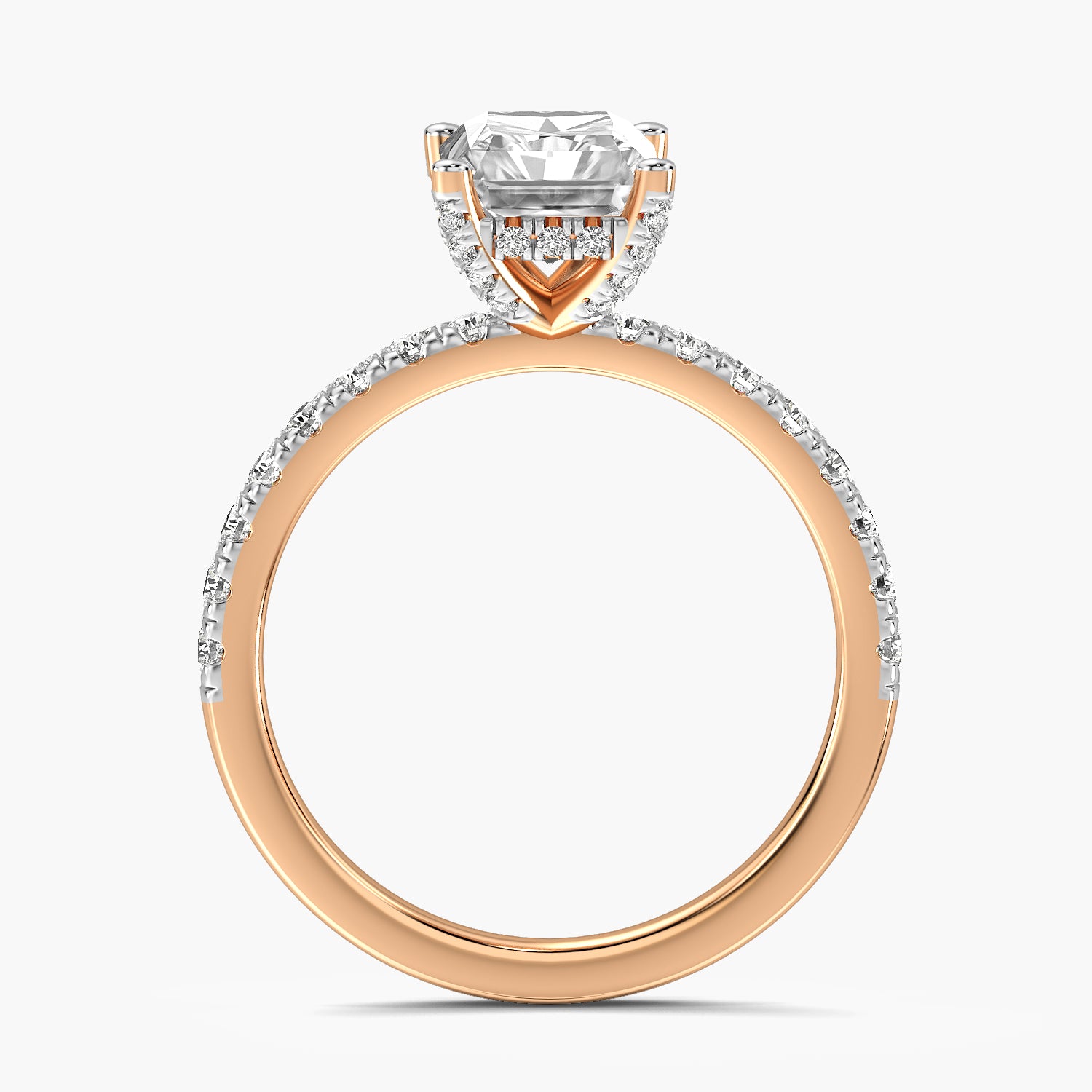 Radiant Pavé Lab Grown Diamond Ring