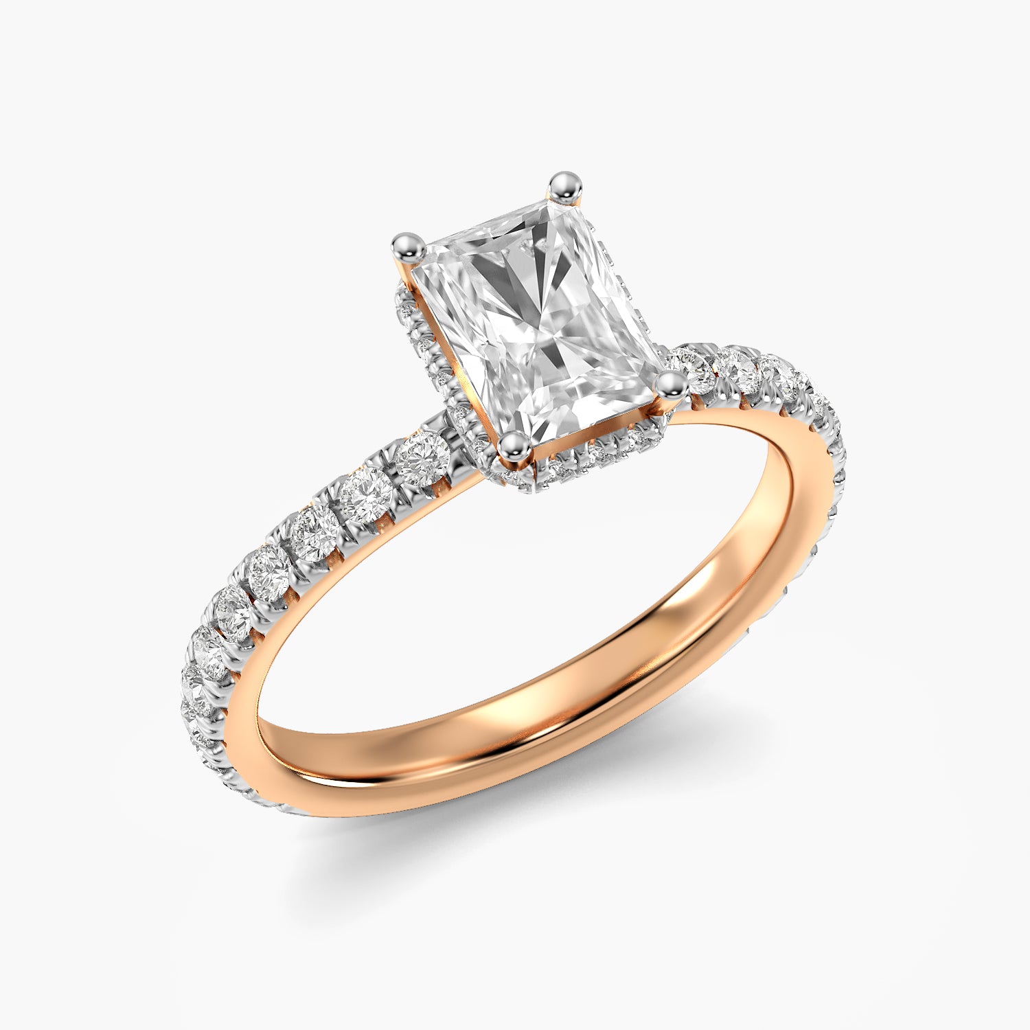 Radiant Pavé Lab Grown Diamond Ring